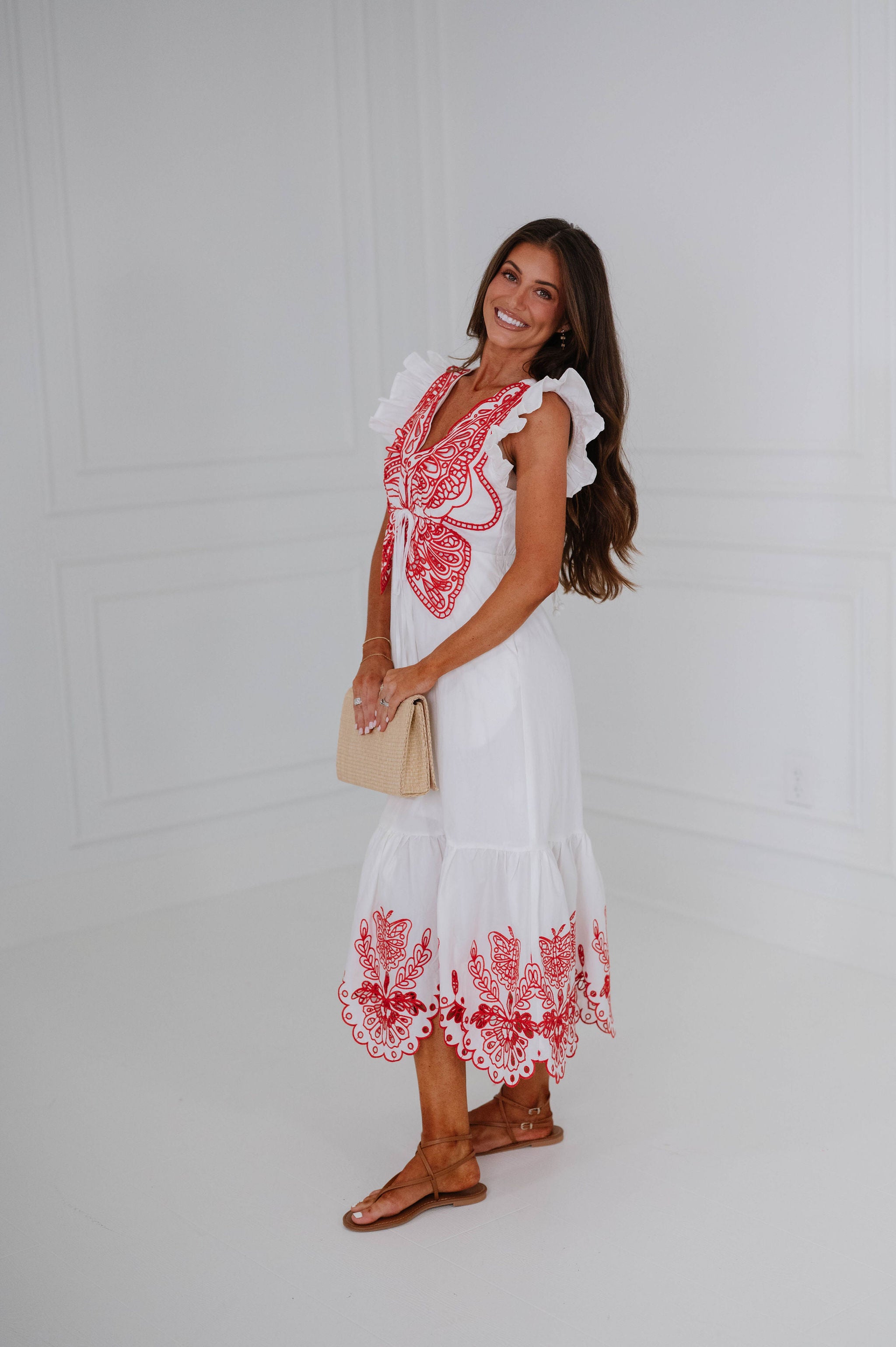 Bobbie Midi Flutter Dress