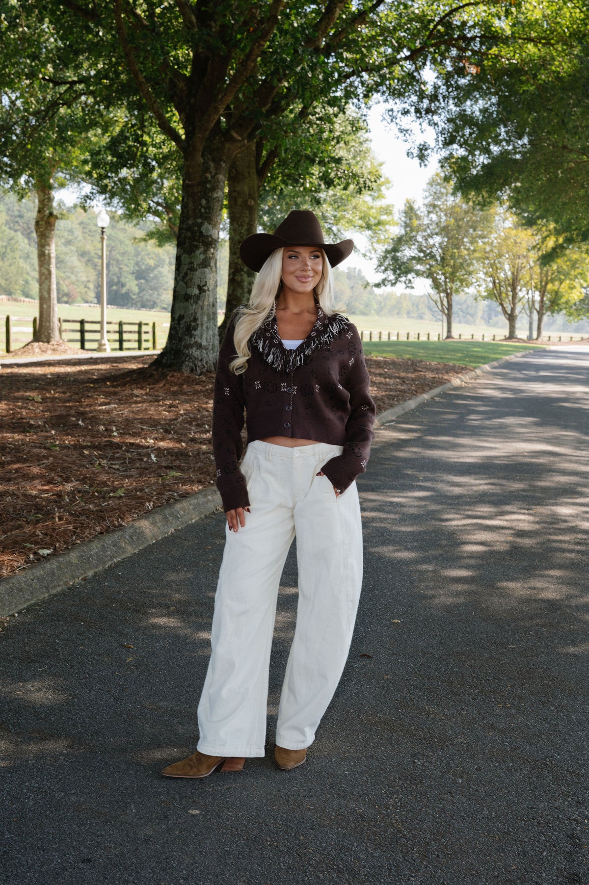 Bandana Knit Cardigan-Espresso