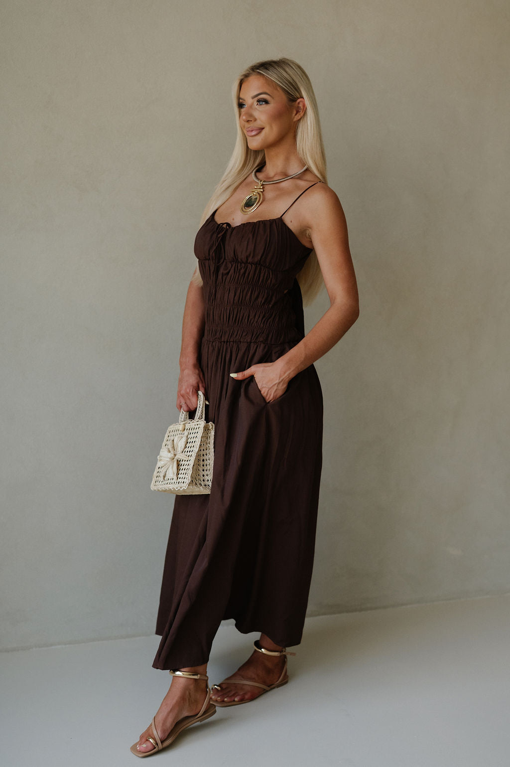 Luna Maxi Dress-Chocolate