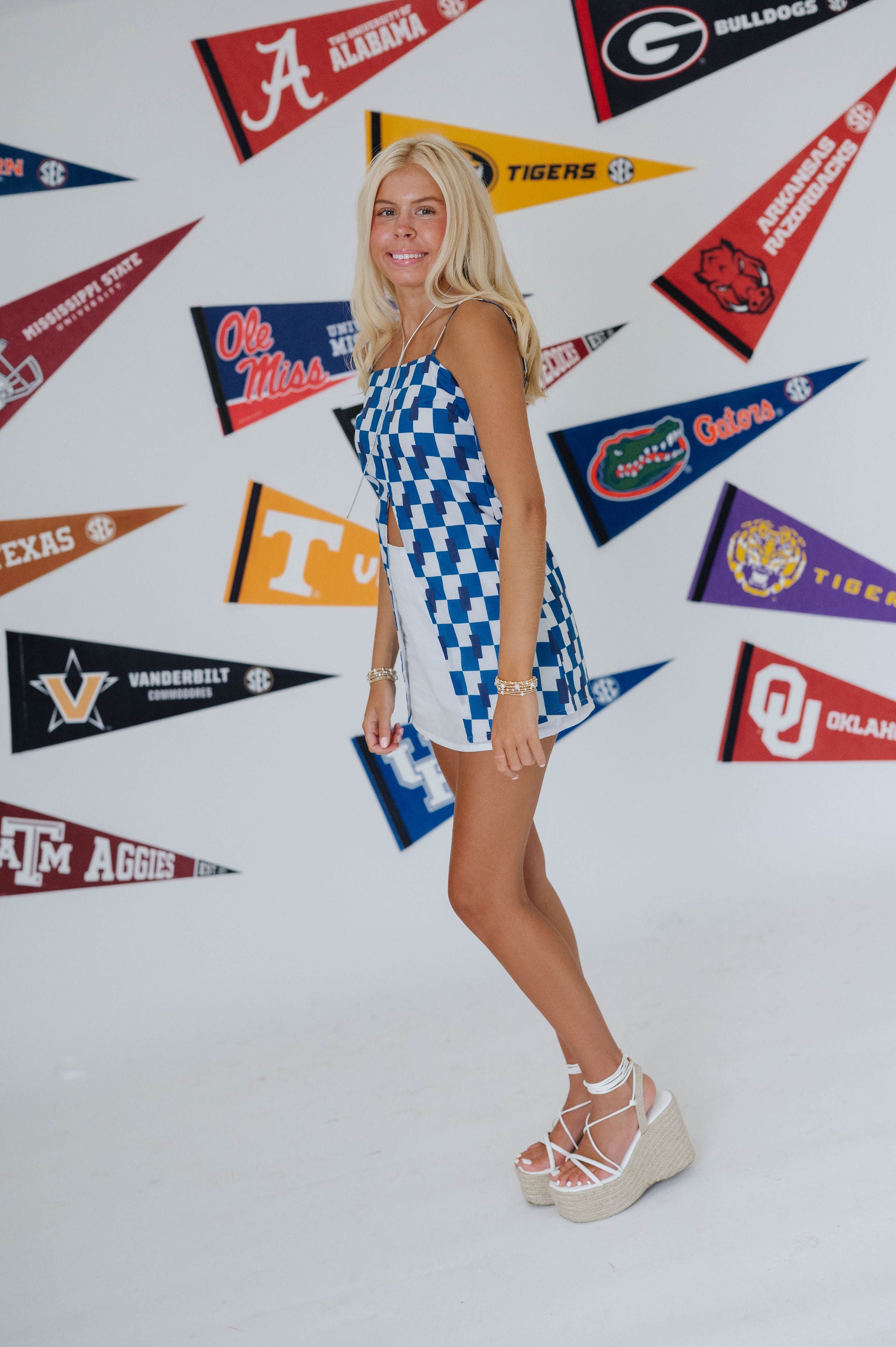 PREORDER//Whit Geometric Front Slit Tank-Blue/SHIPPING BY 8/5!
