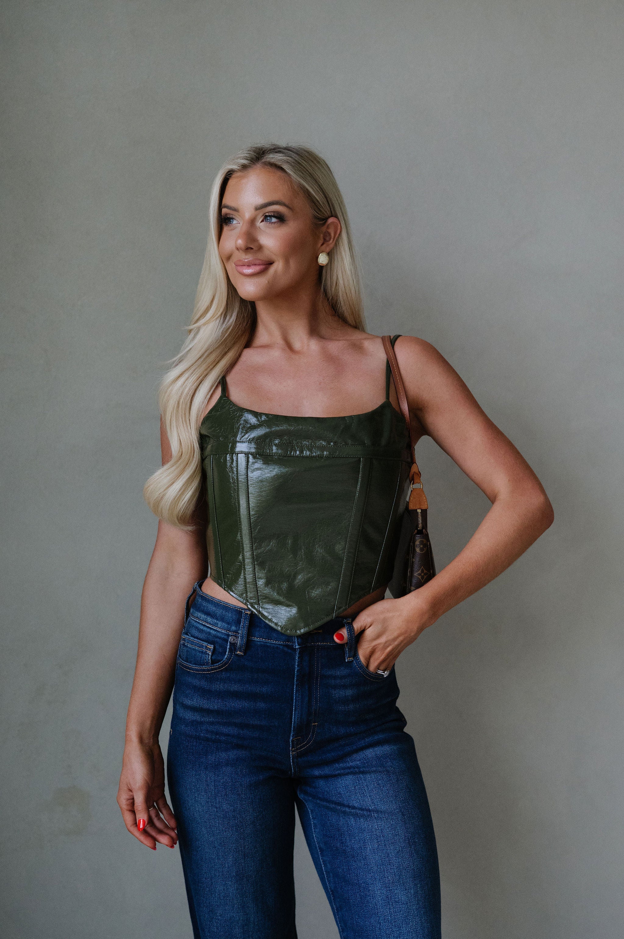Rachel Top-Dark Olive