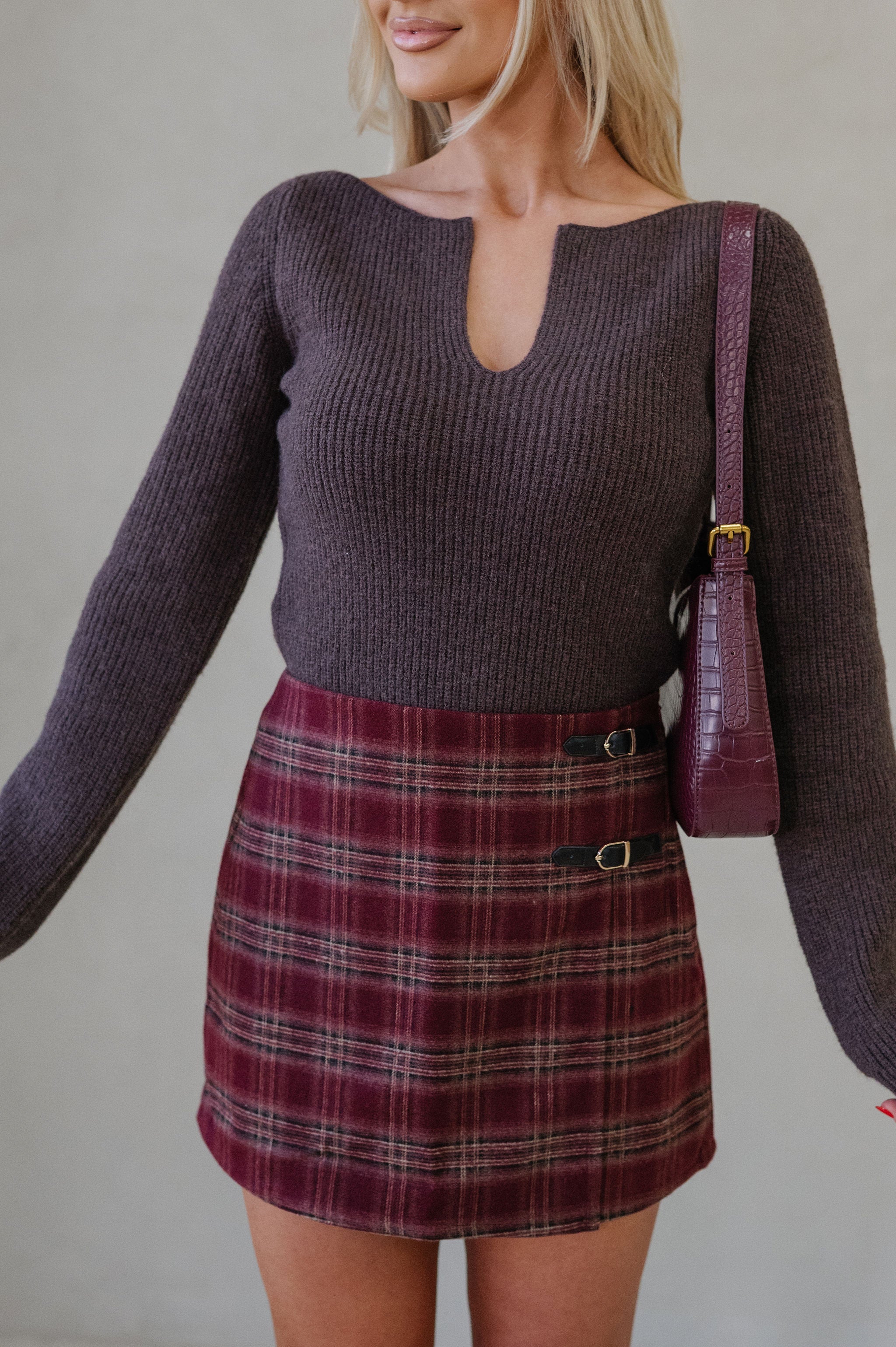 Karly Cropped Sweater-Wood