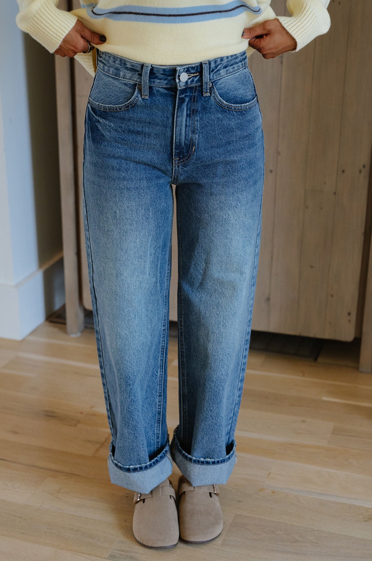 Owen High Waisted Skater Jean-Medium Denim