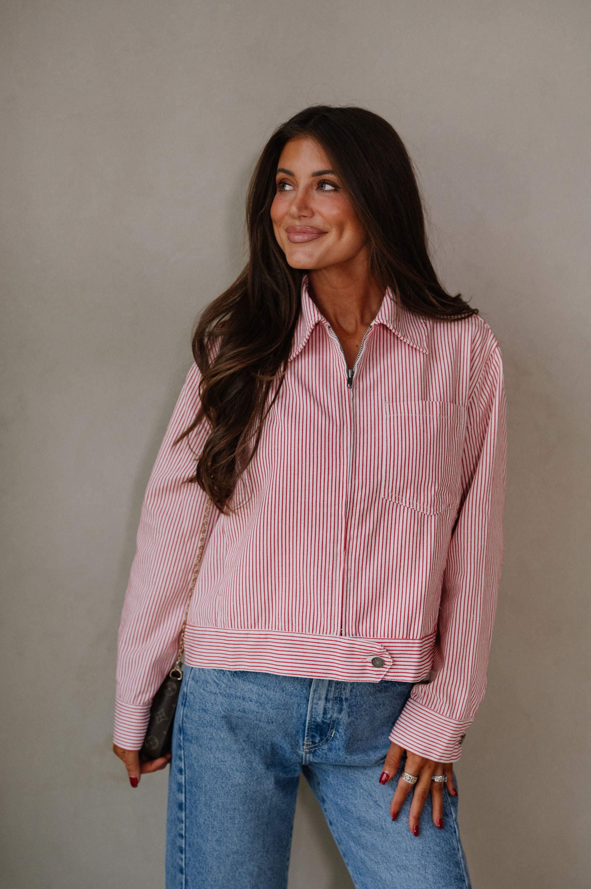 Lake Patch Pocket Jacket-Cherry Red