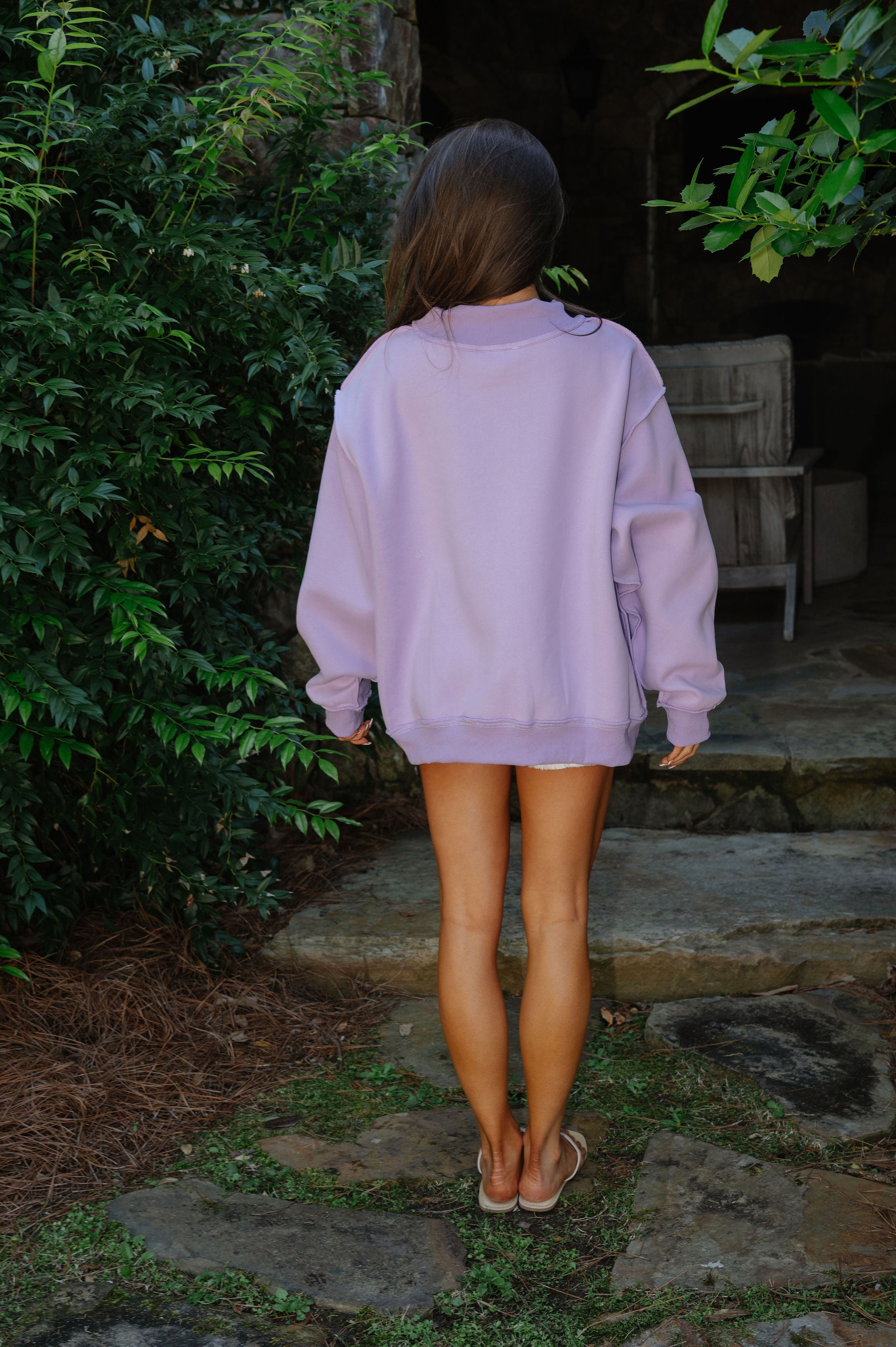 "Jesus" Mock Neck Sweatshirt-Lavender