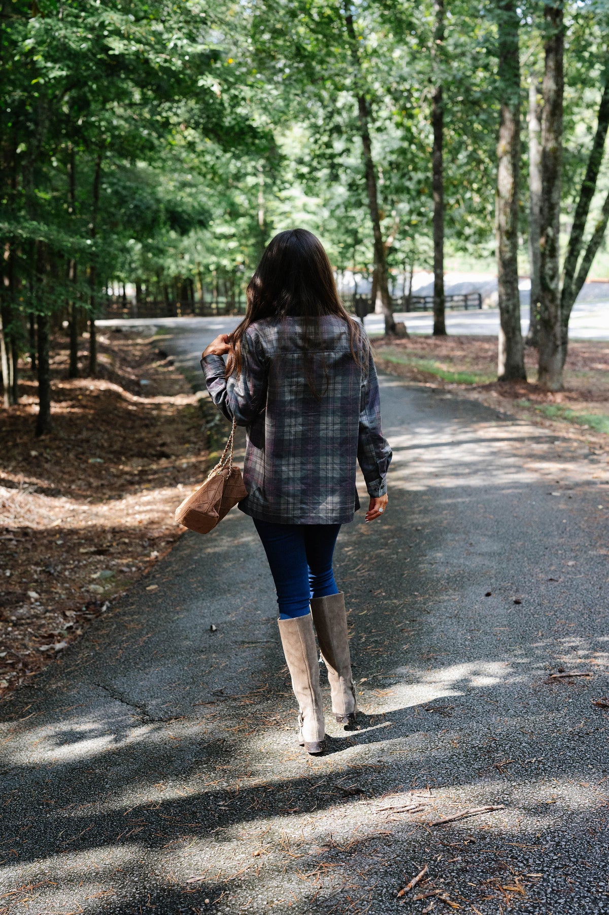 Lucy Plaid Barn Jacket-Olive