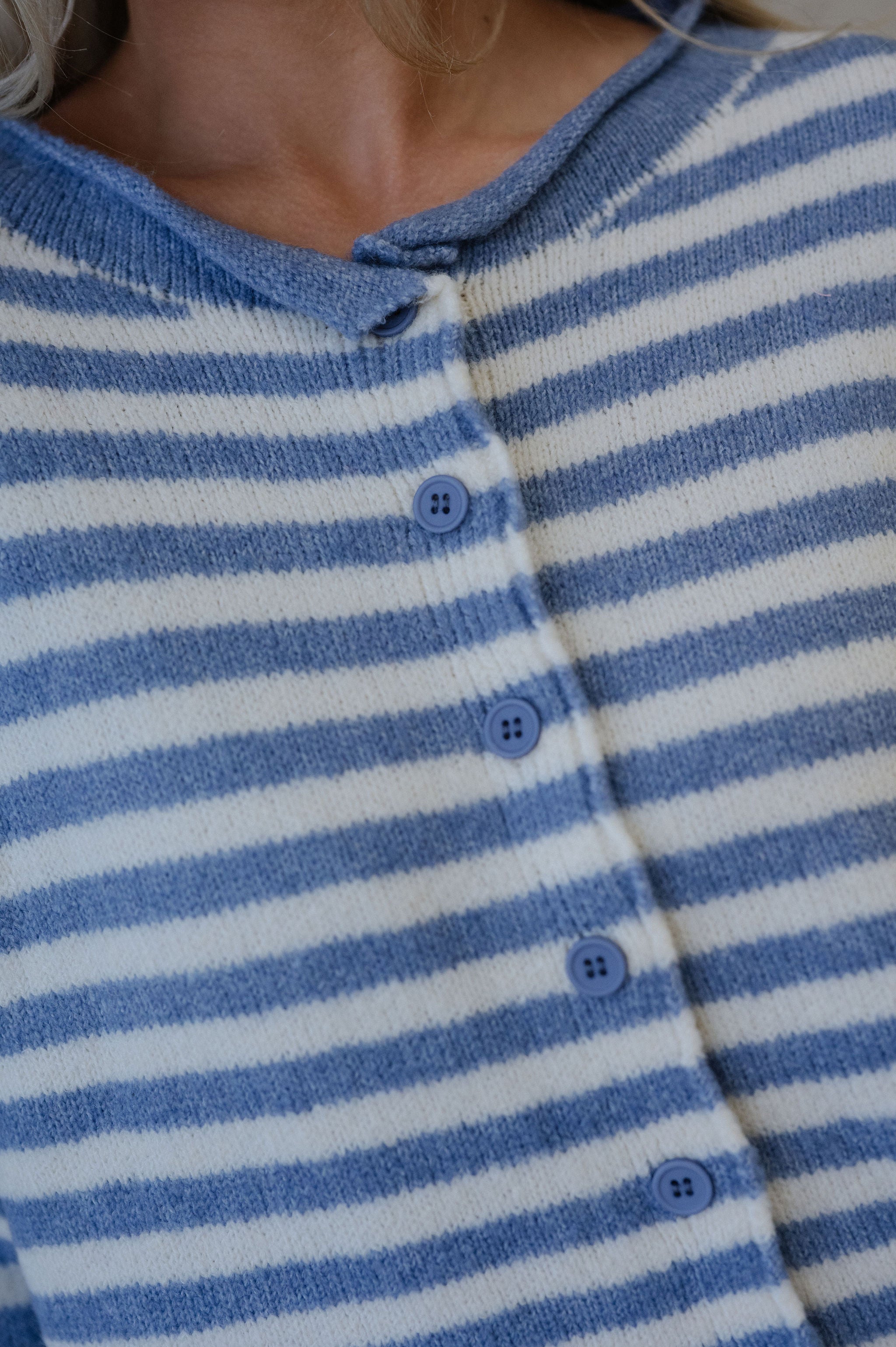 Kelsey Cardigan-Blue/Ivory