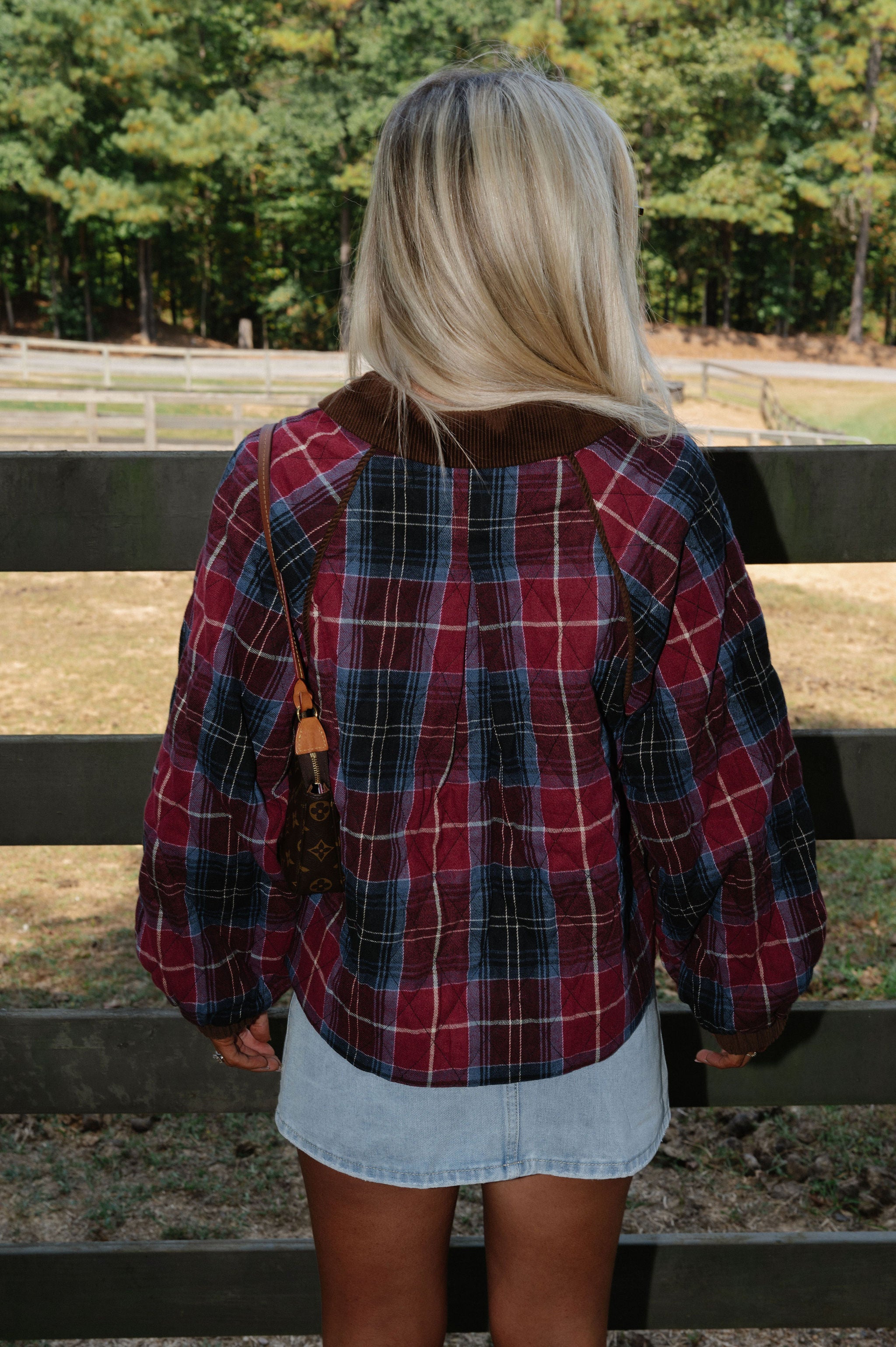 Ryder Plaid Quilted Jacket-Mulberry