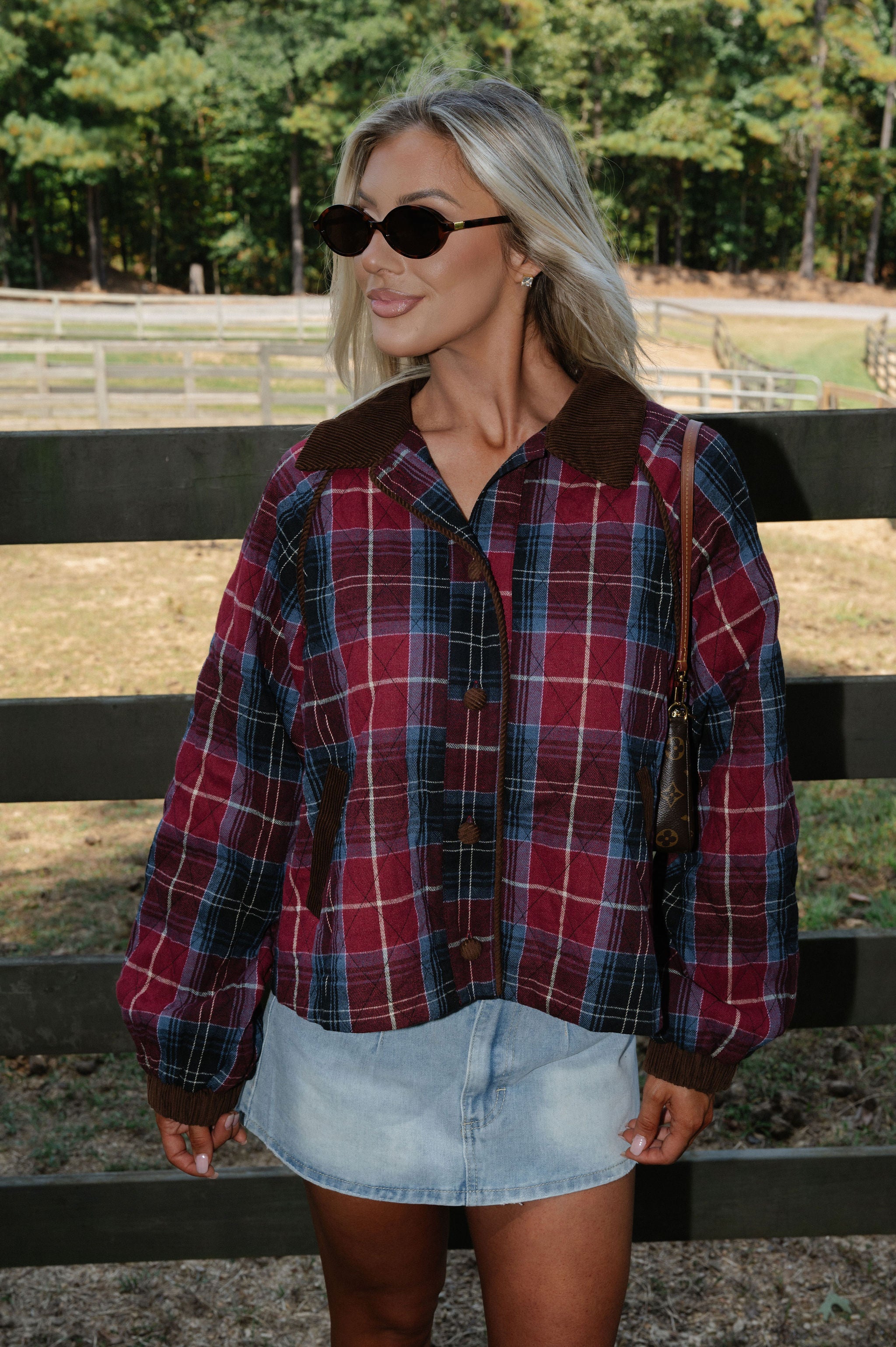 Ryder Plaid Quilted Jacket-Mulberry