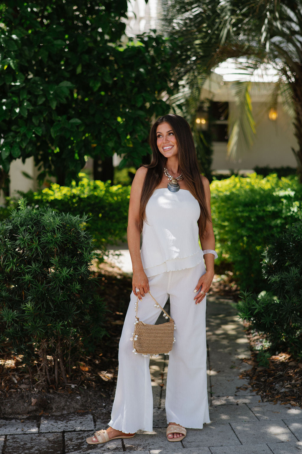 Katy Asymmetrical Hem Set- Ivory