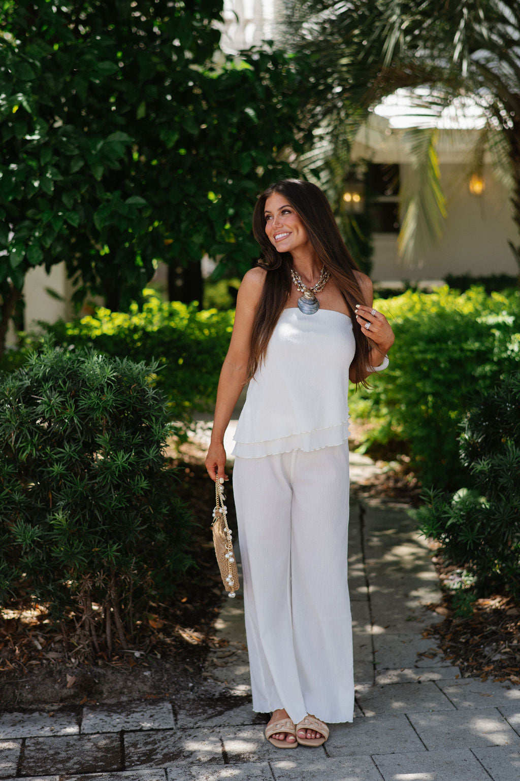 Katy Asymmetrical Hem Set- Ivory
