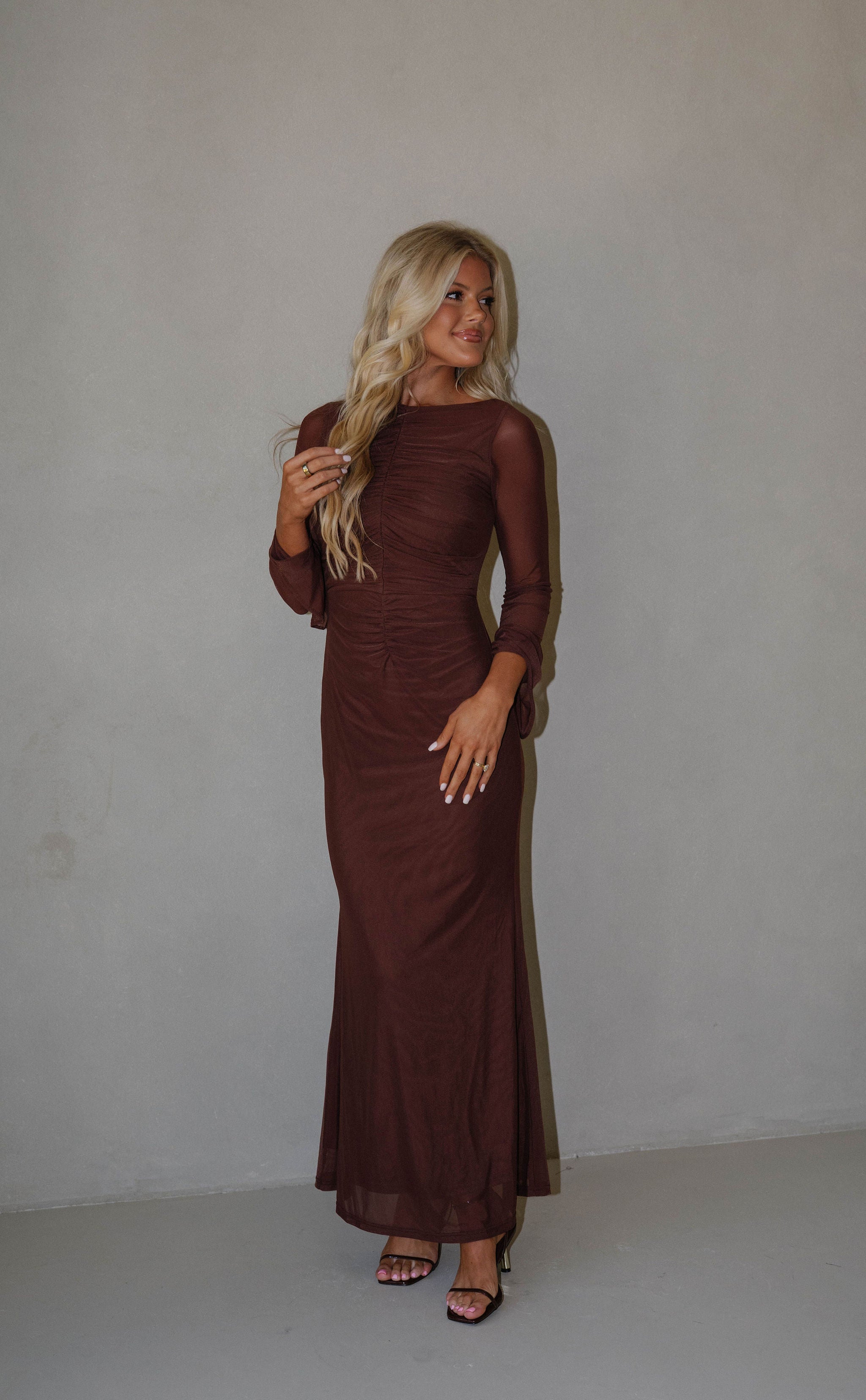 Booker Maxi Dress-Chocolate