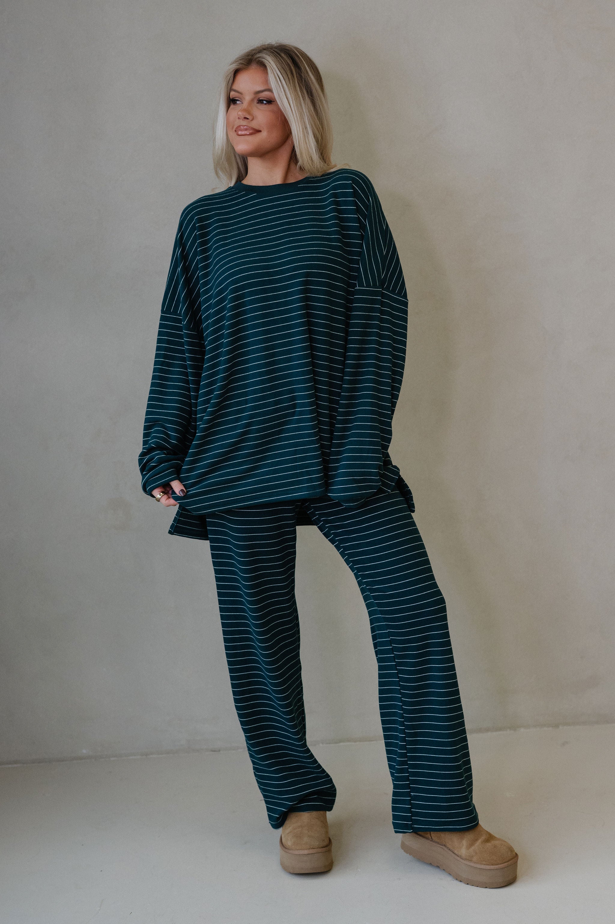 Laurel Striped Top-Green