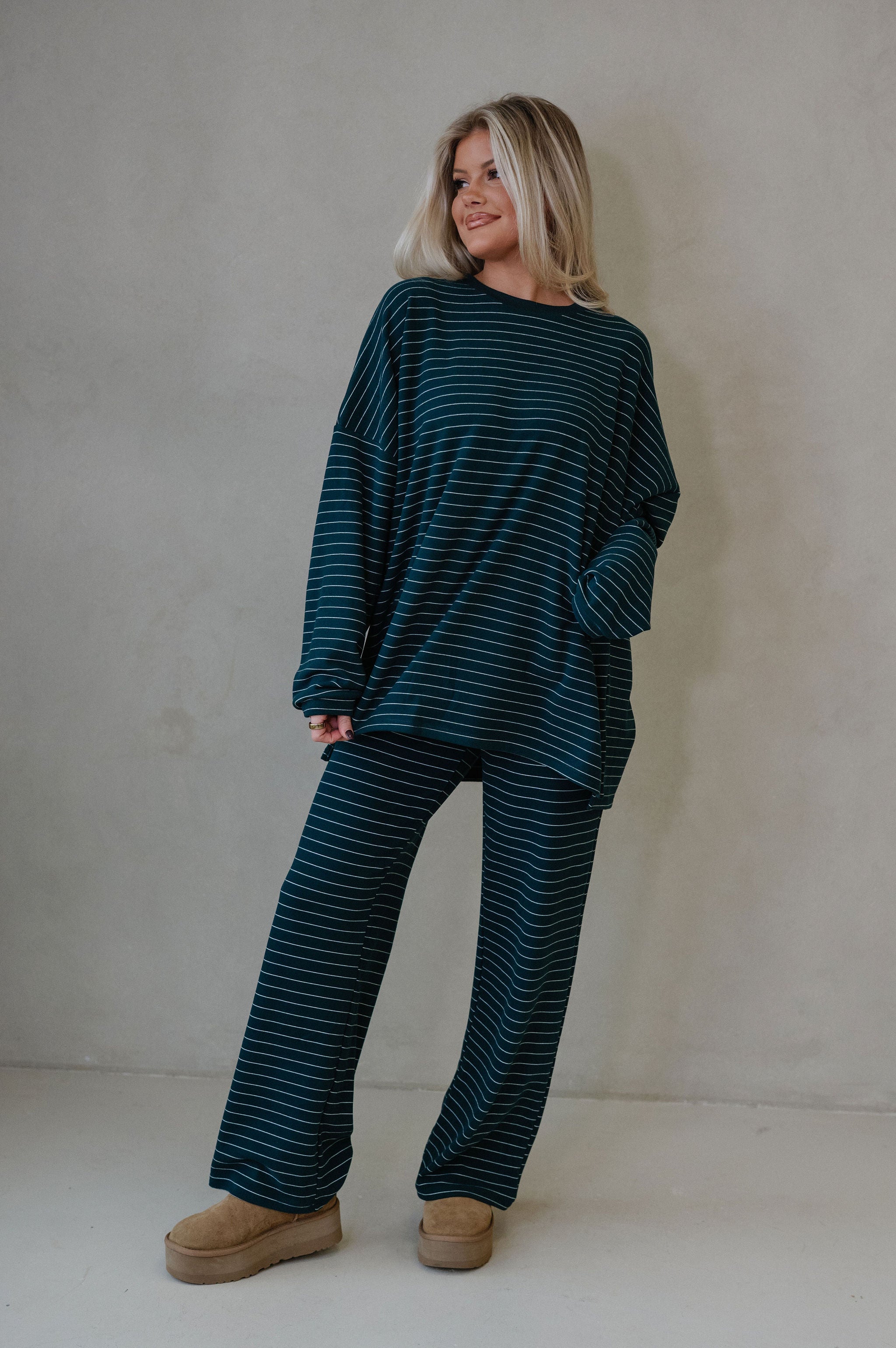 Laurel Striped Top-Green