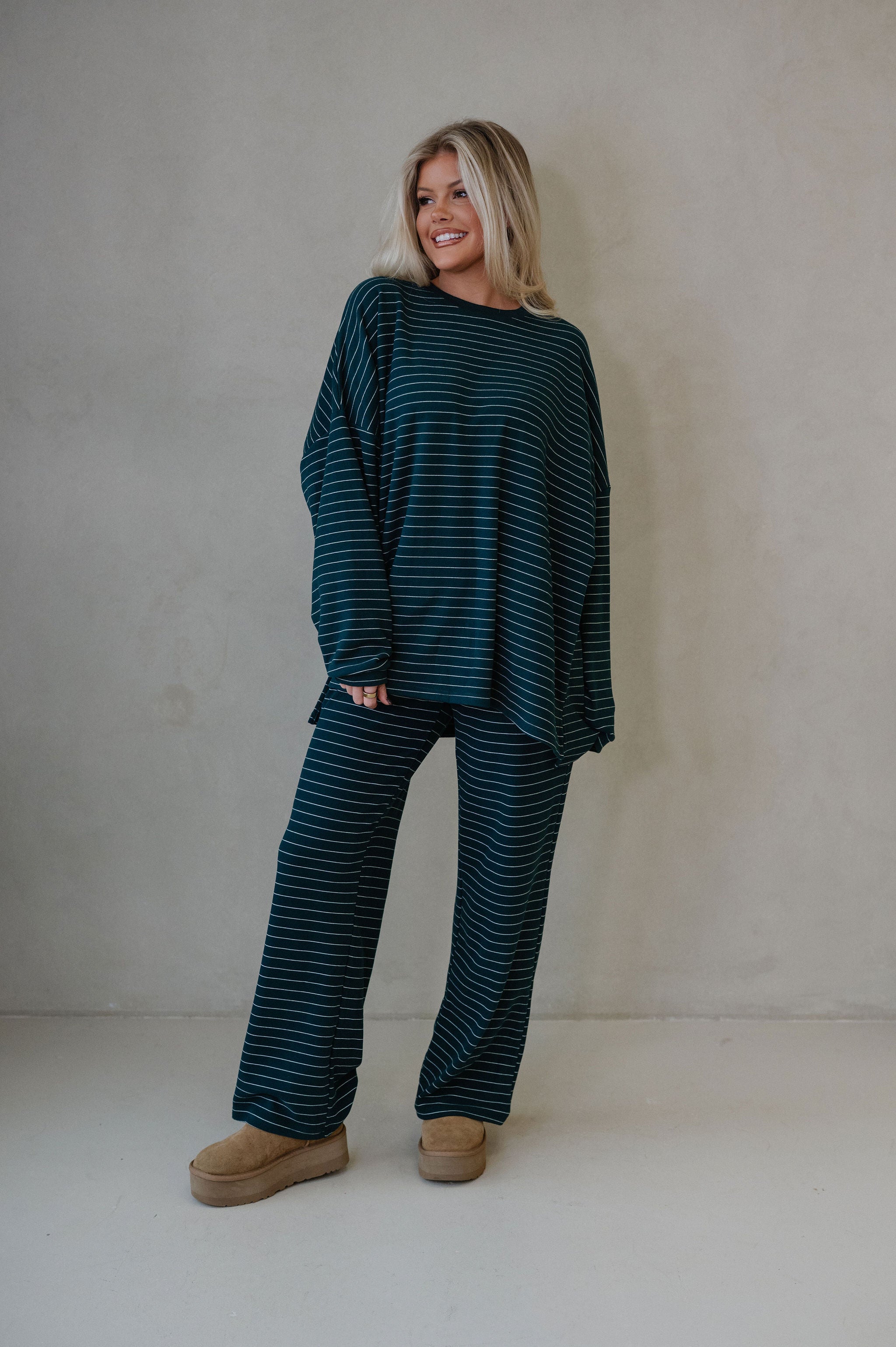 Laurel Striped Top-Green