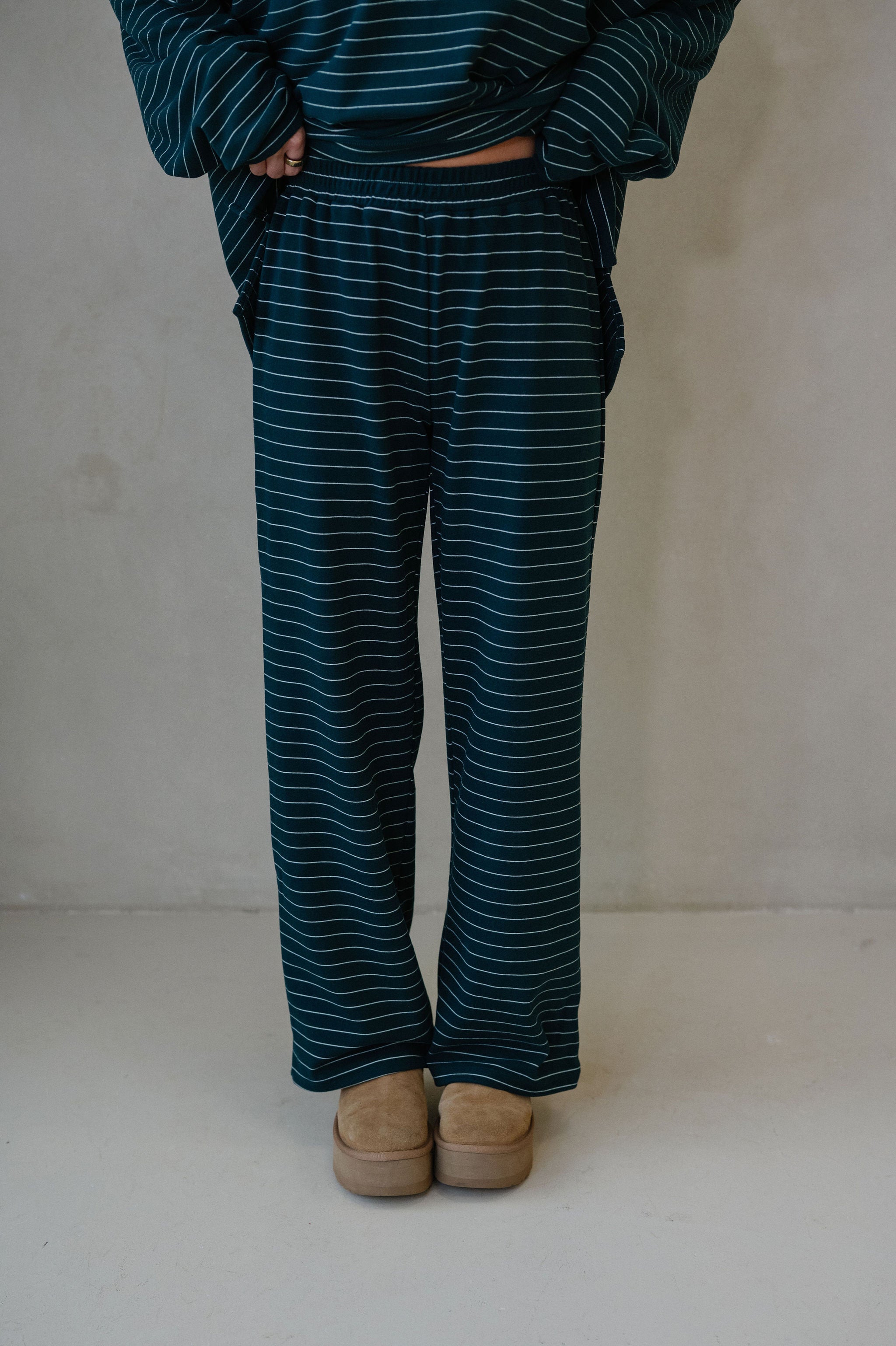 Hattie Striped Pants-Green