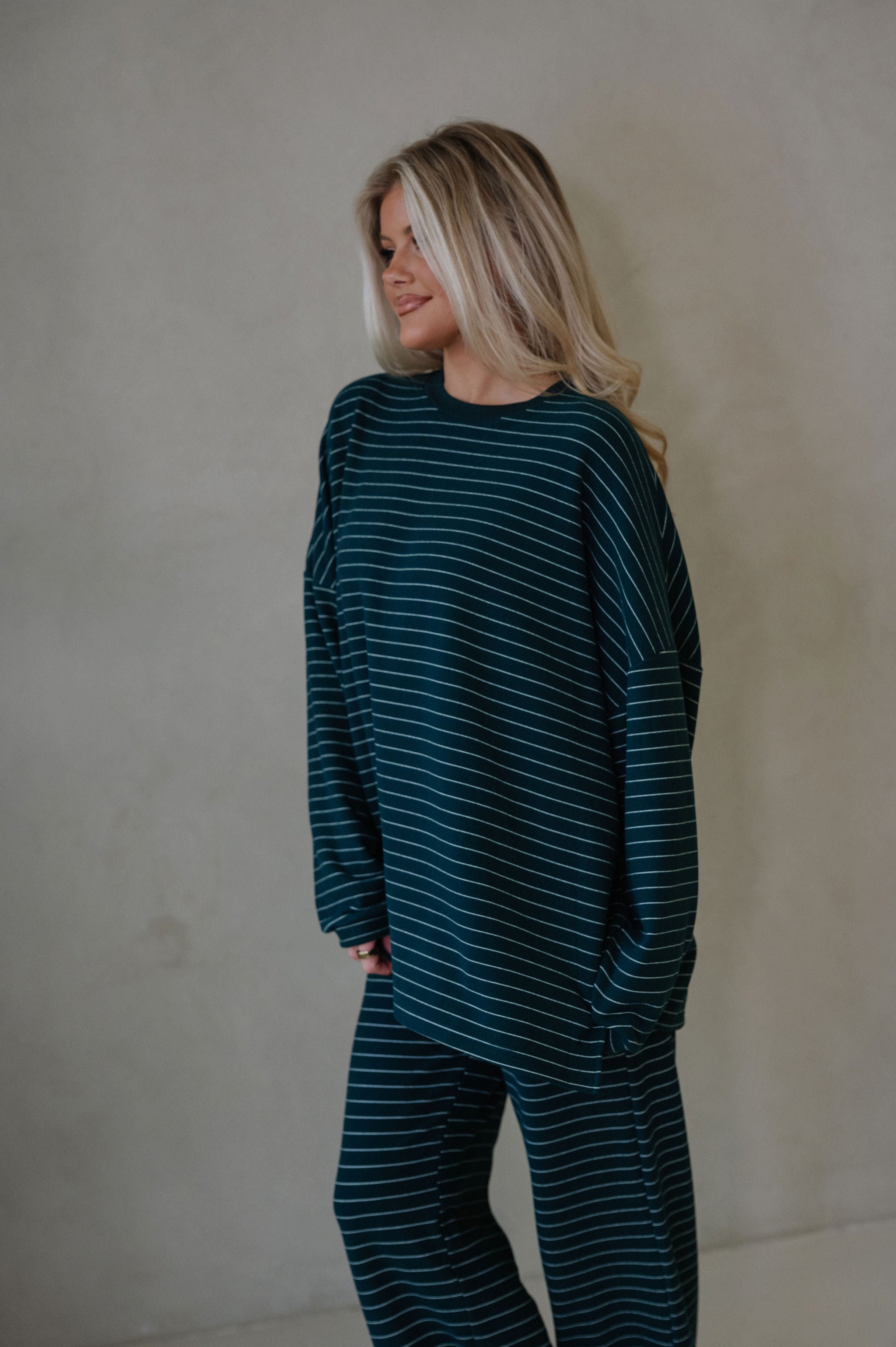 Laurel Striped Top-Green