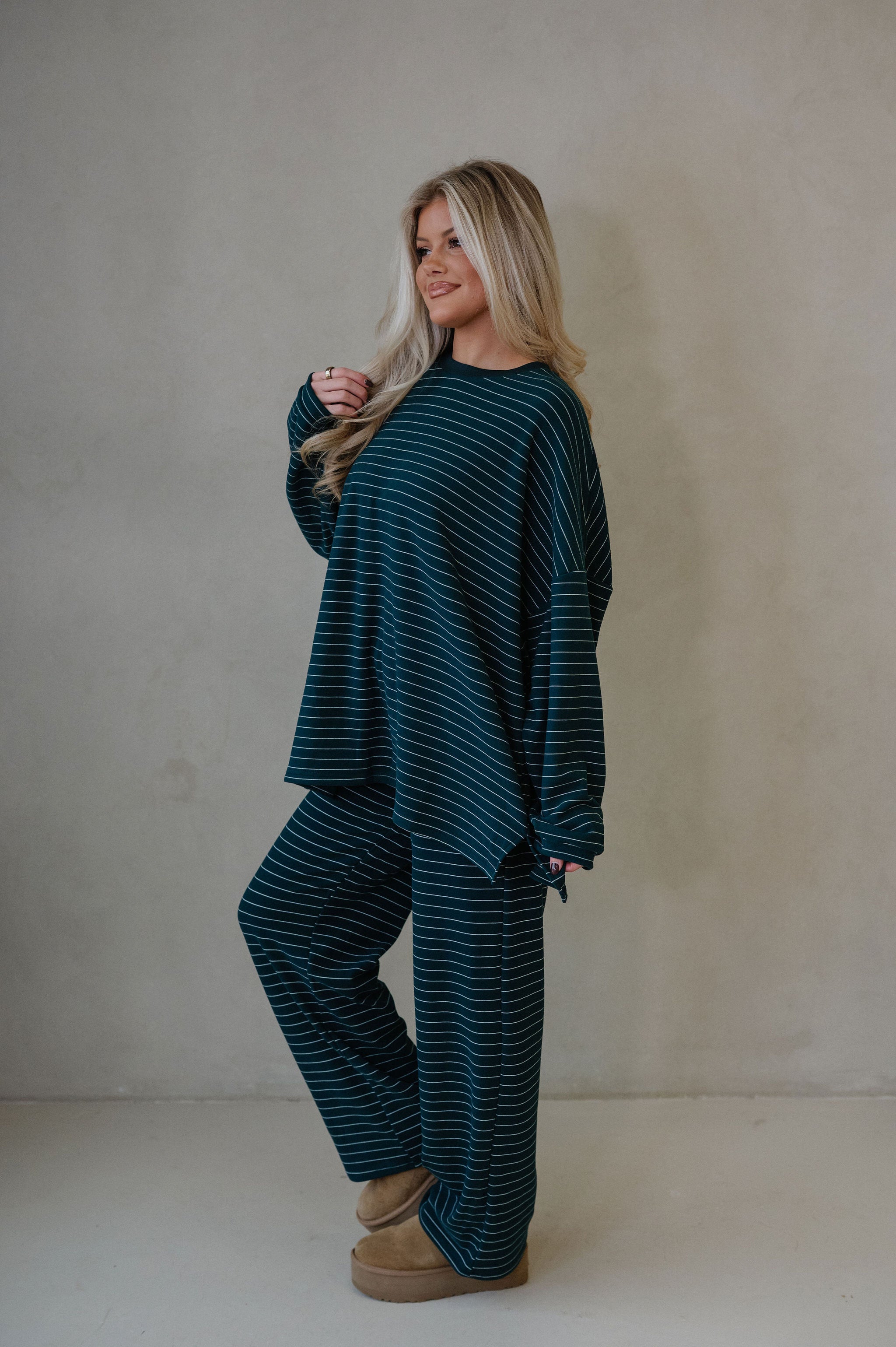 Laurel Striped Top-Green