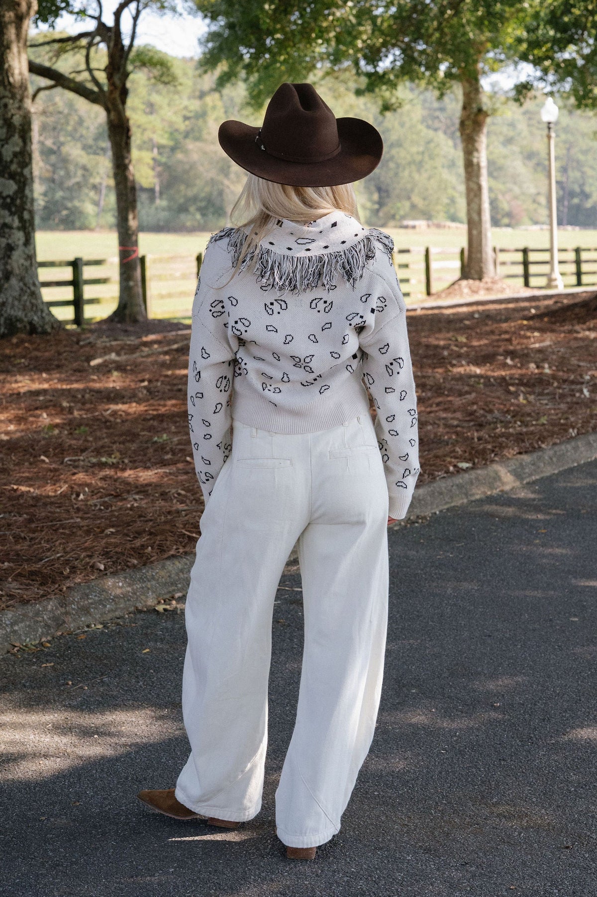Bandana Knit Cardigan-Ivory