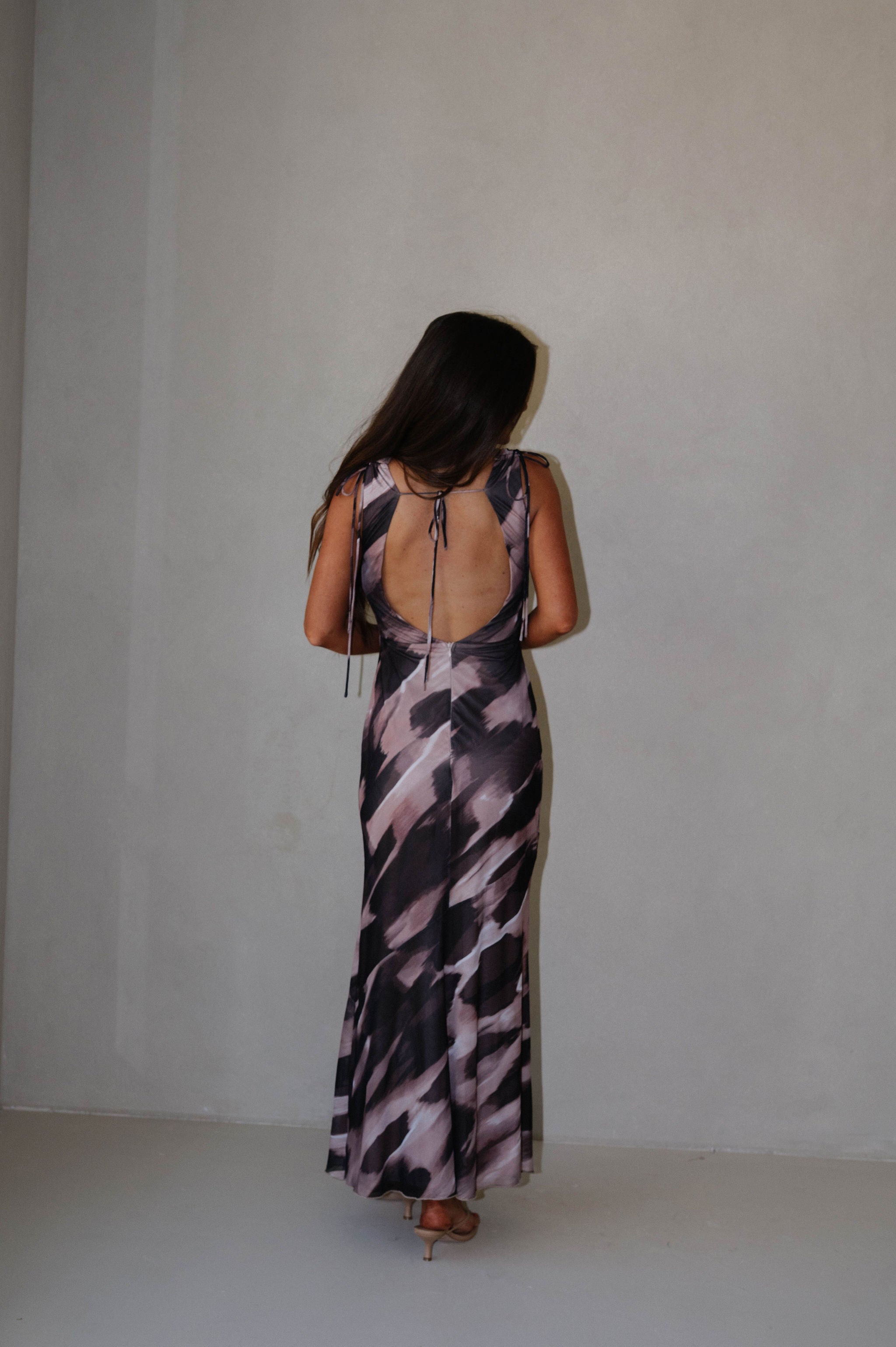 Sav Marble Maxi Dress-Brown