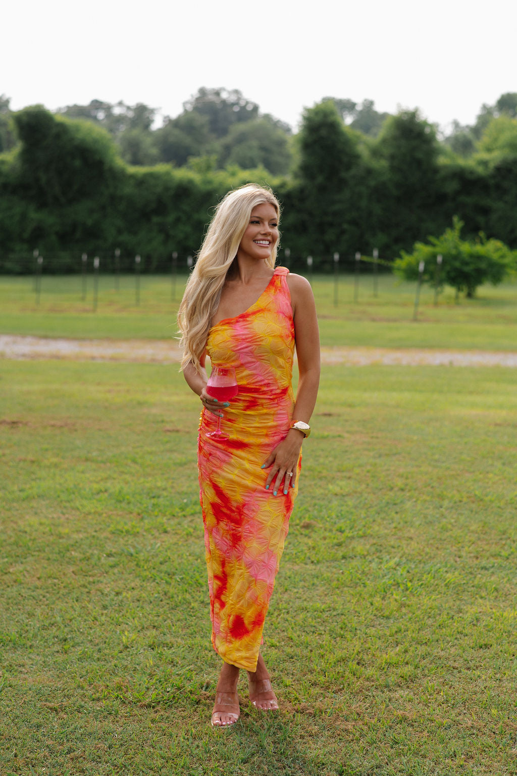 Nora Asymmetrical Maxi Dress-Sunset