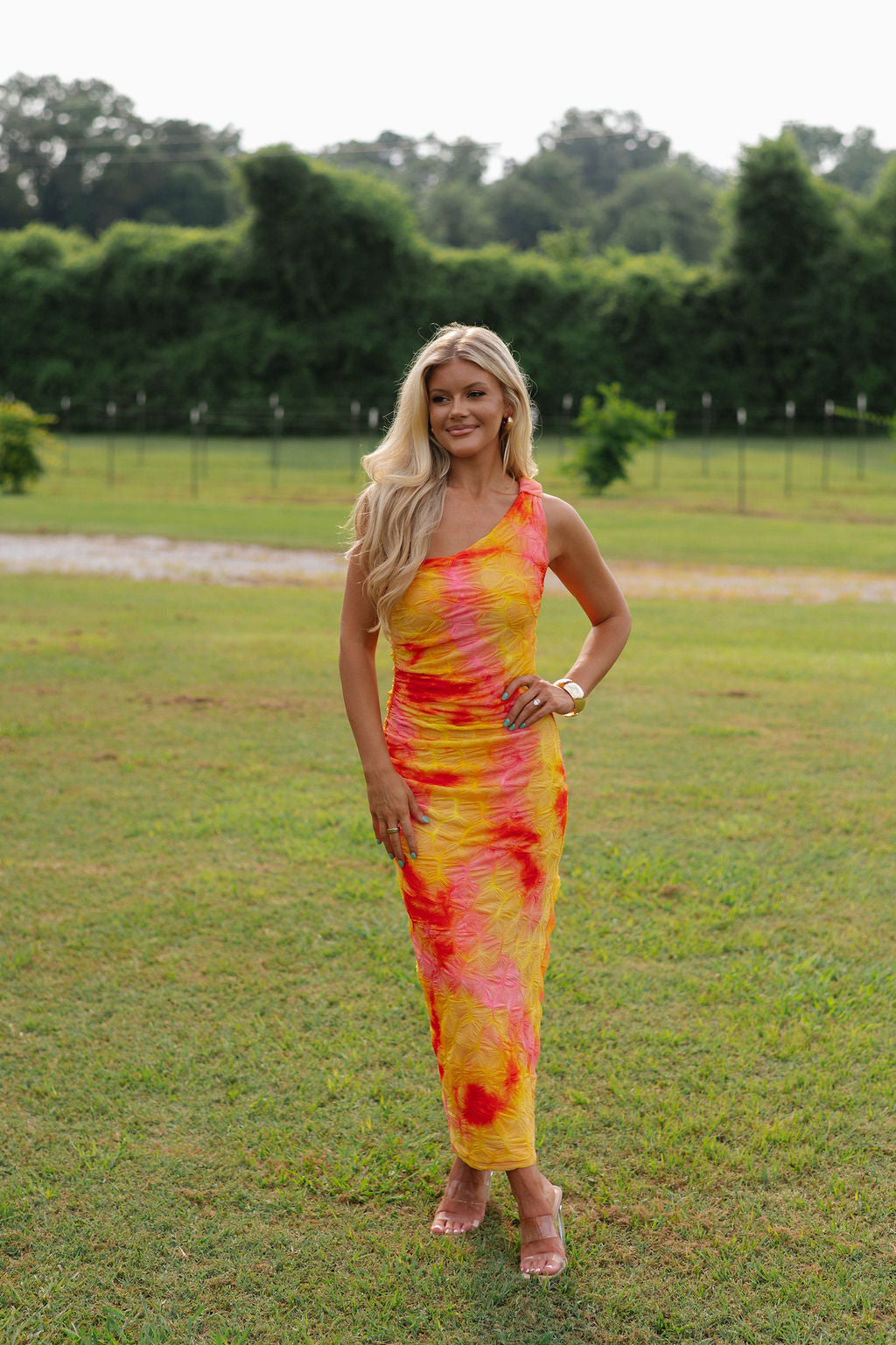 Nora Asymmetrical Maxi Dress-Sunset