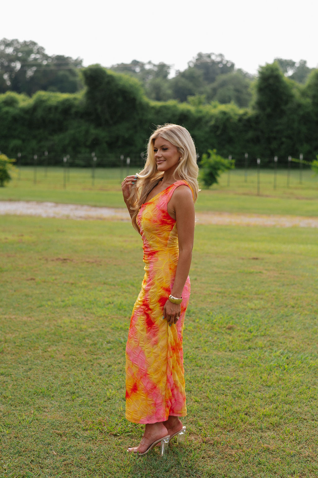 Nora Asymmetrical Maxi Dress-Sunset