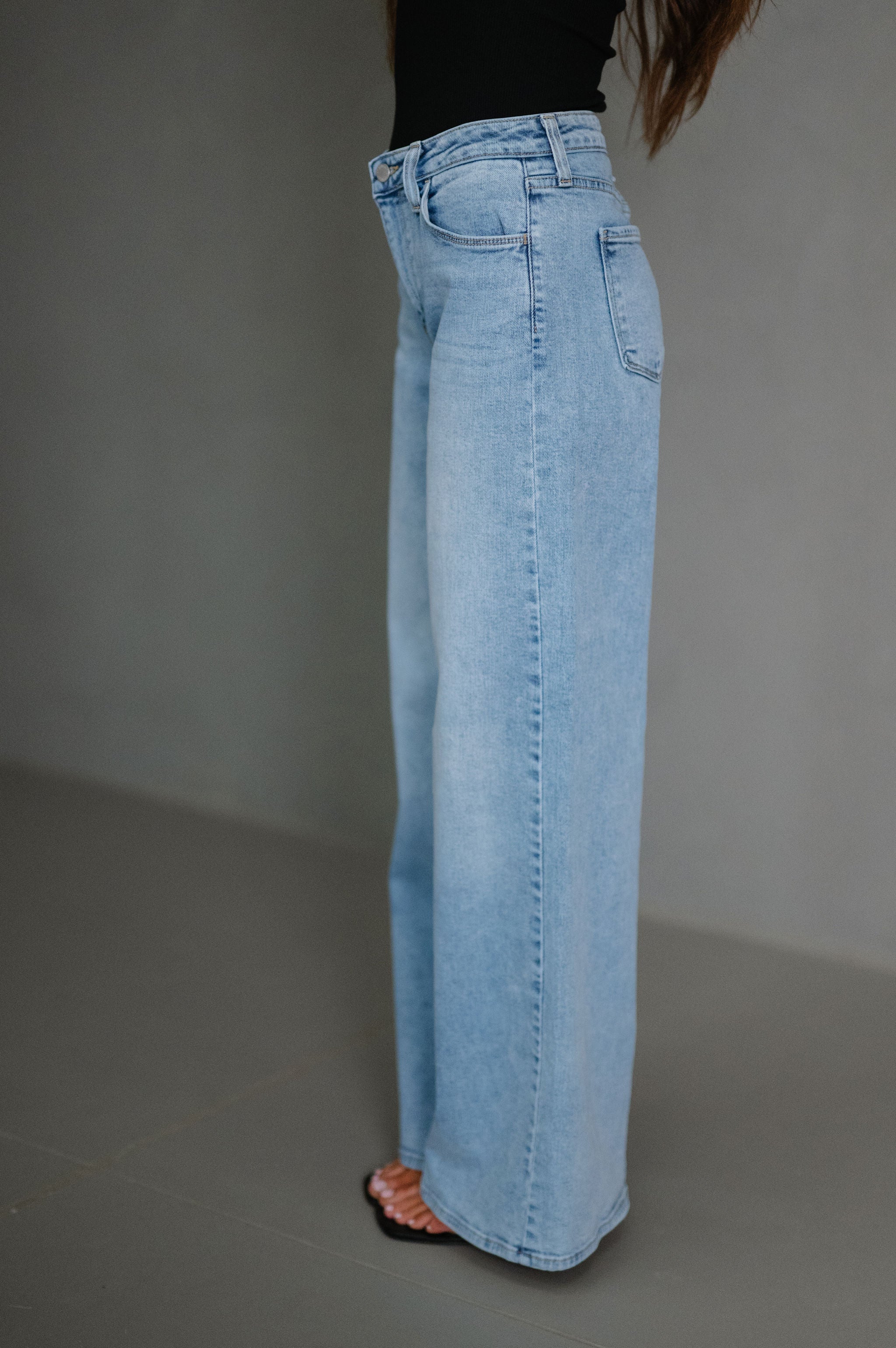 Lillian Wide Leg Jeans-Medium Denim
