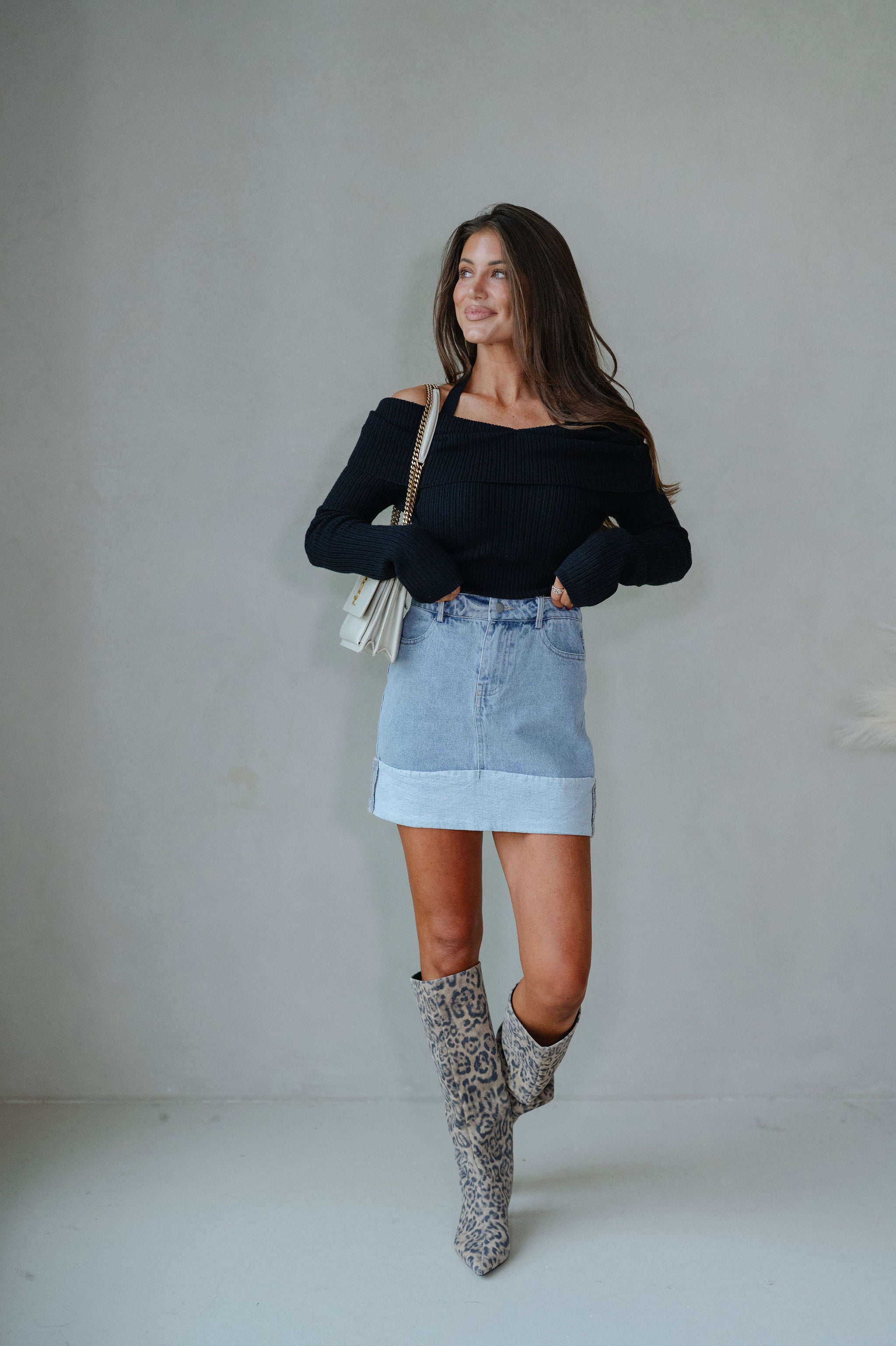 Myra Sweater Top-Black