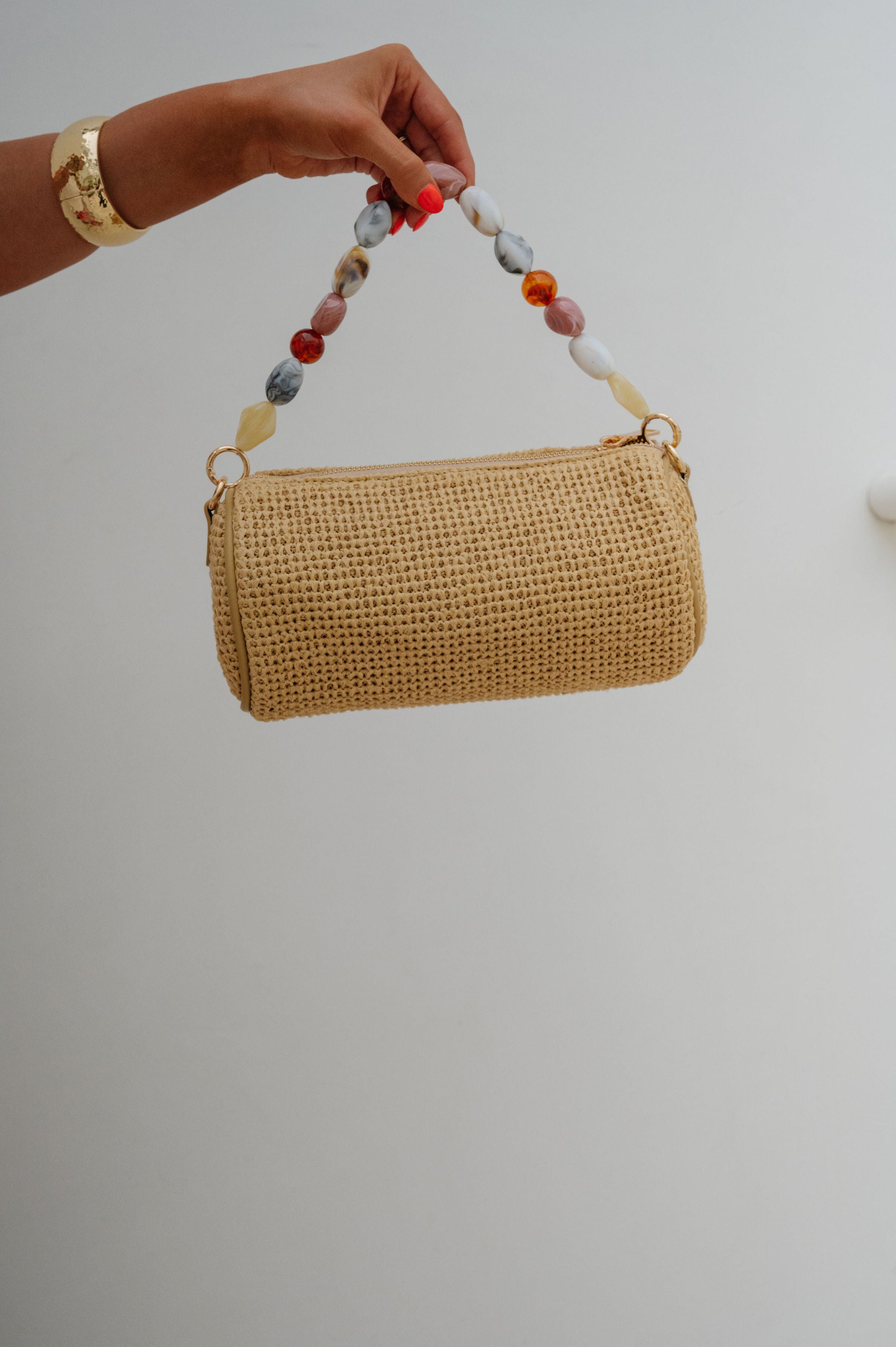 Rachel Straw Clutch-Natural