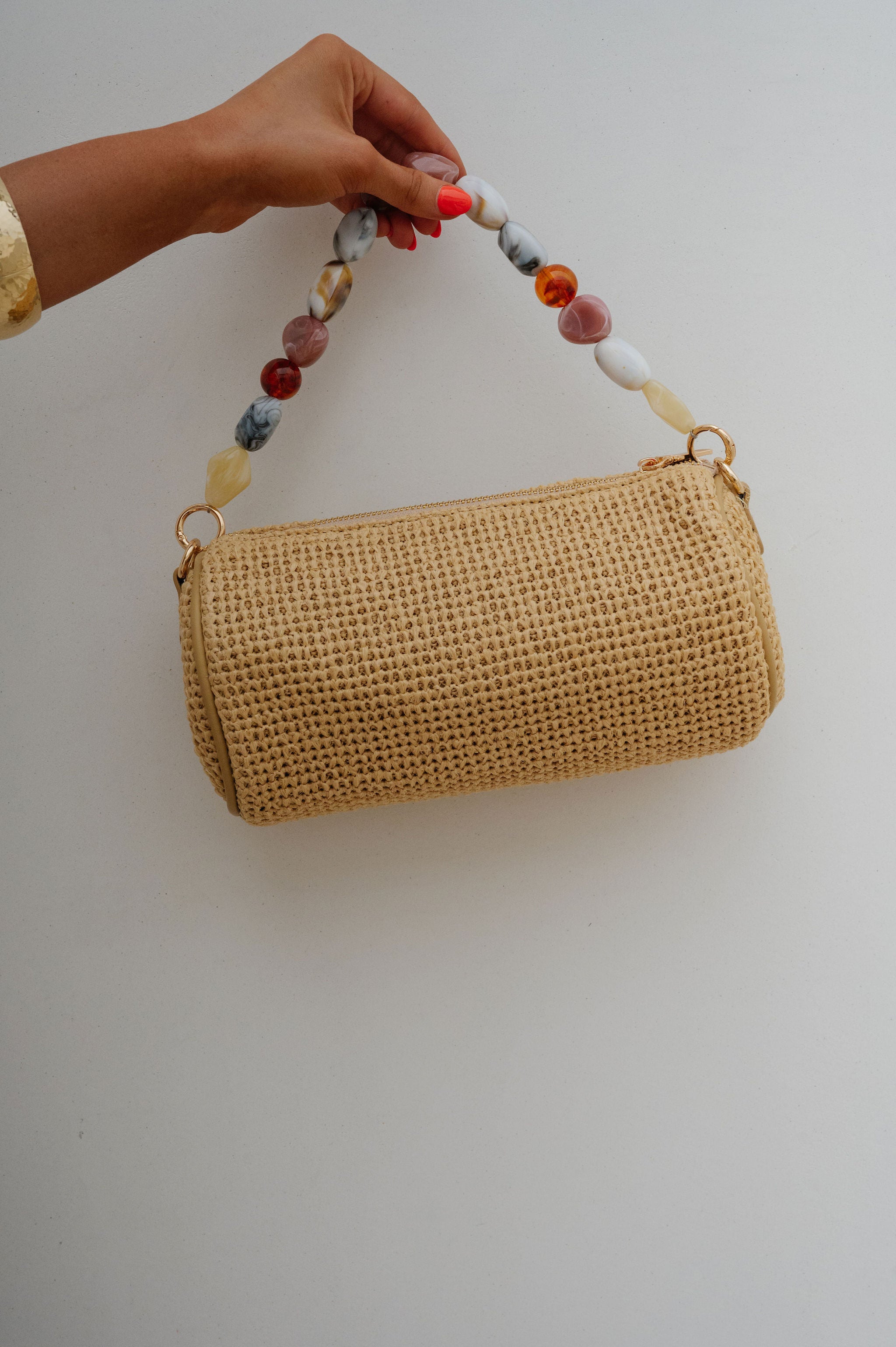 Rachel Straw Clutch-Natural