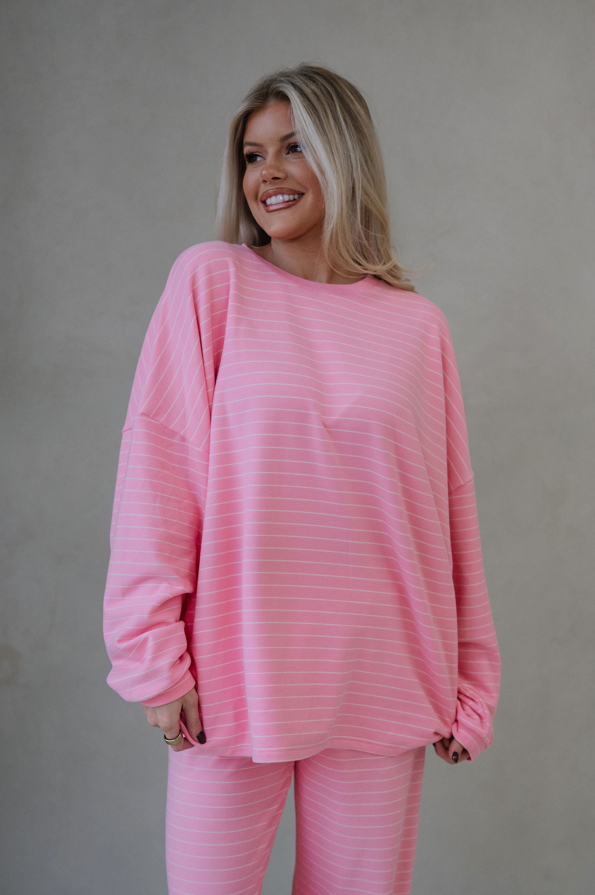 Laurel Striped Top-Pink