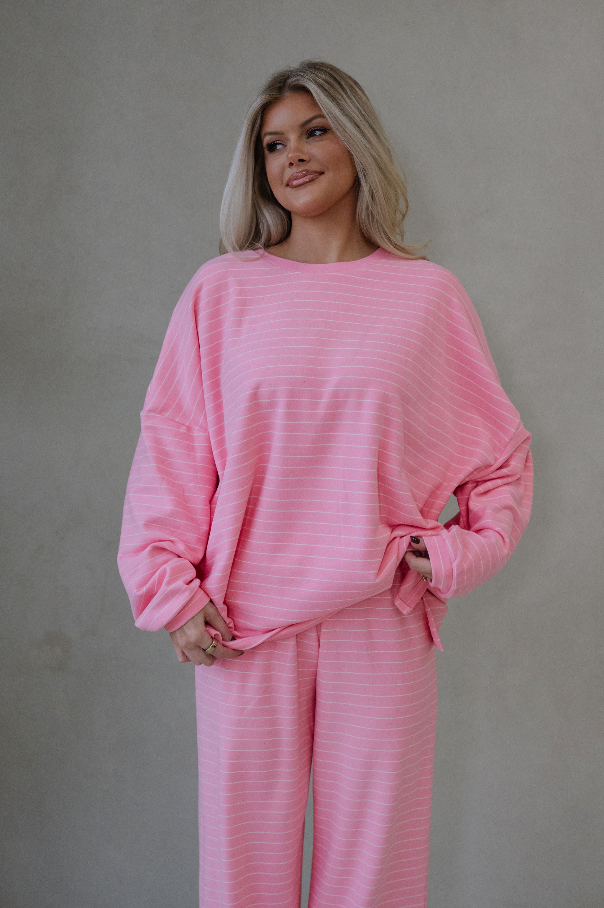 Laurel Striped Top-Pink