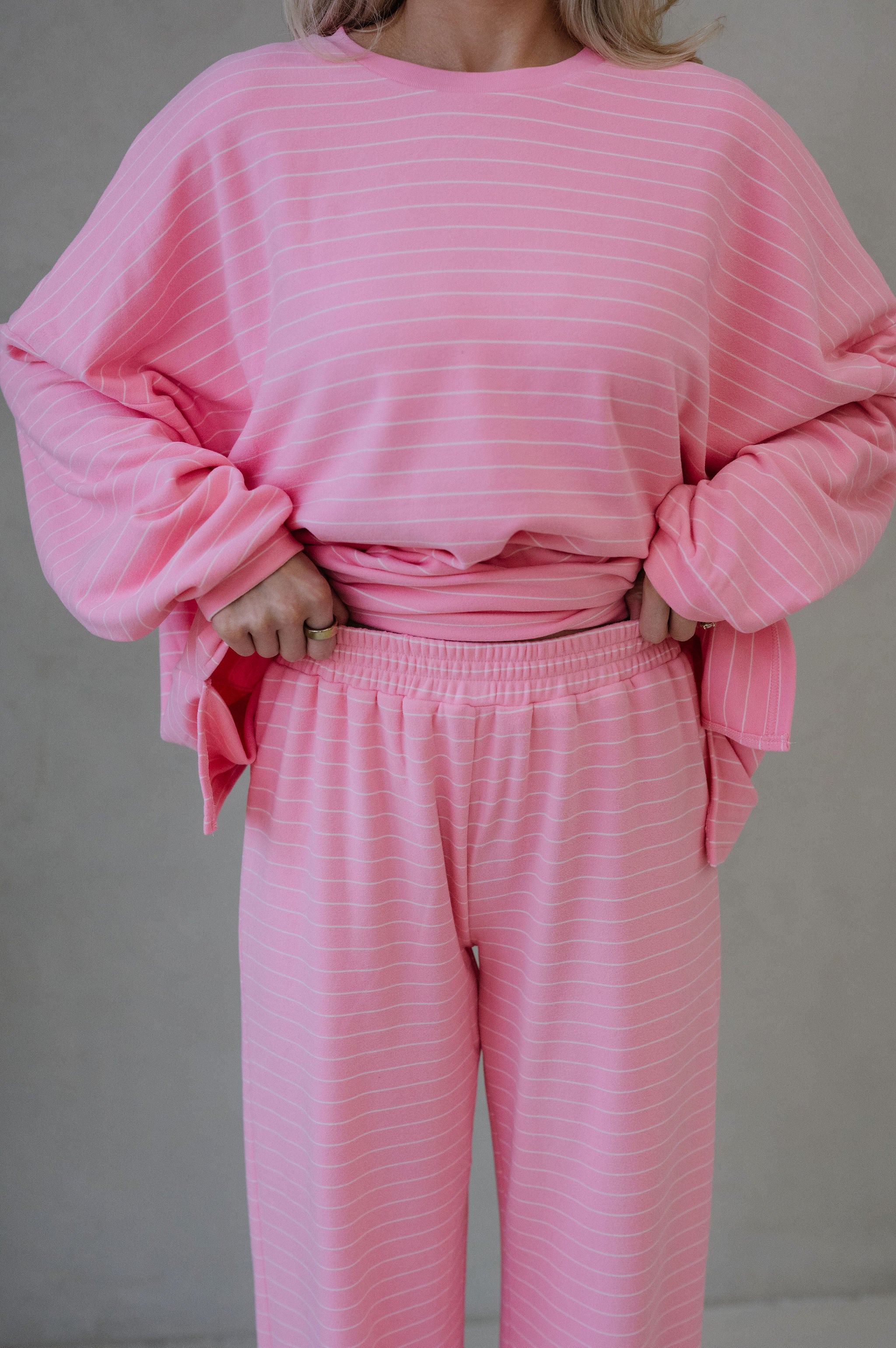 Laurel Striped Top-Pink