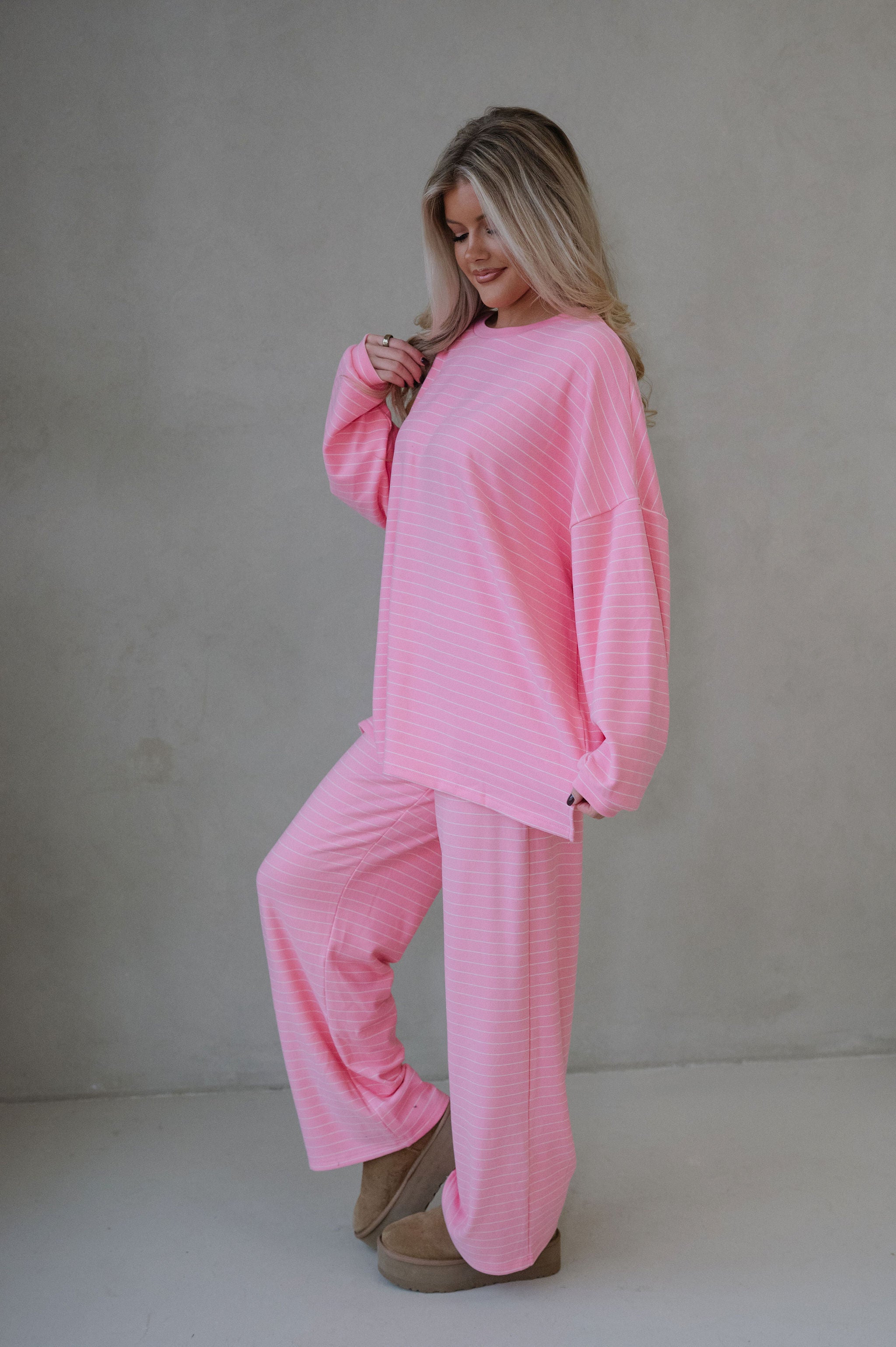 Hattie Striped Pants-Pink