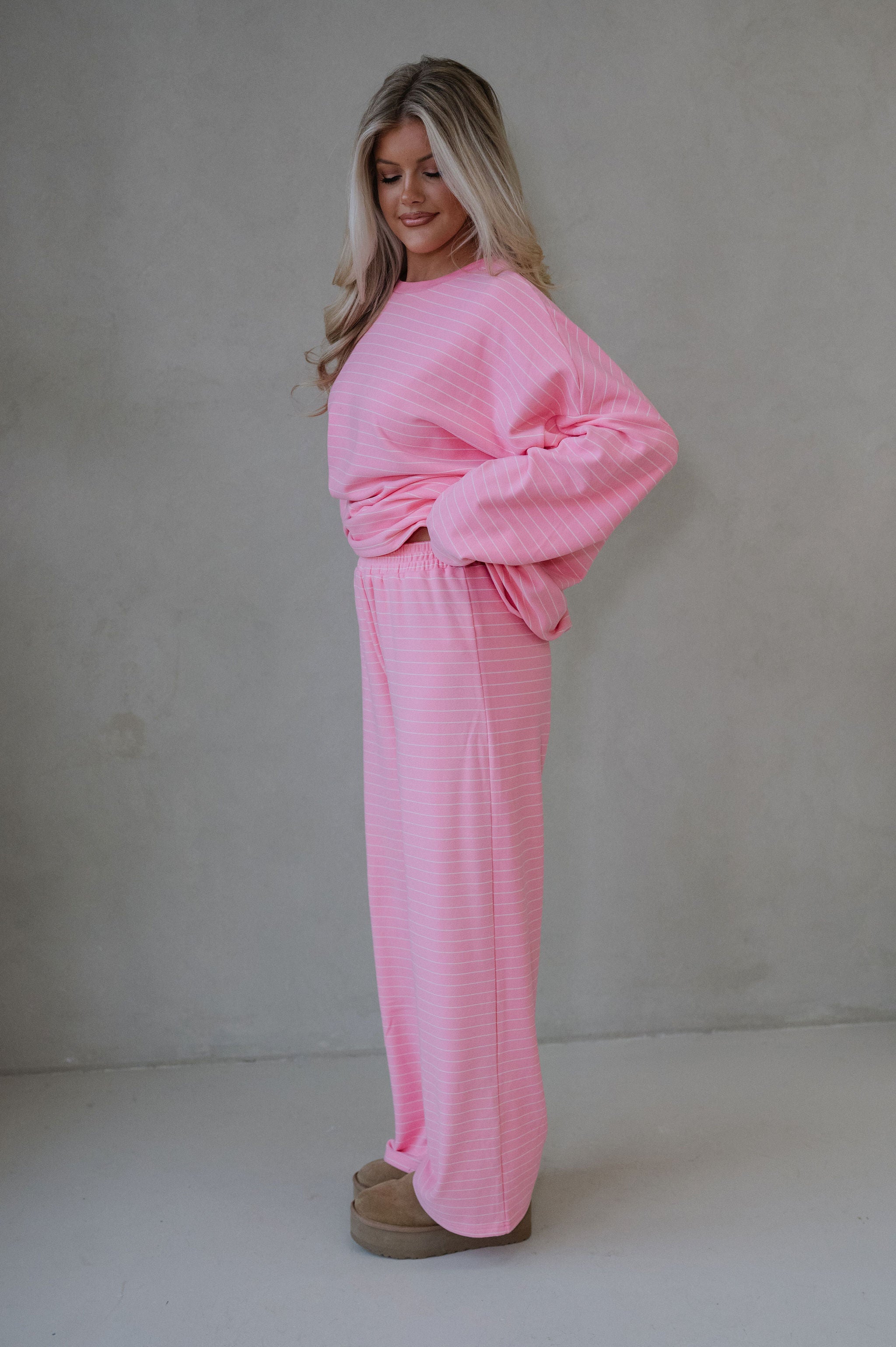 Laurel Striped Top-Pink