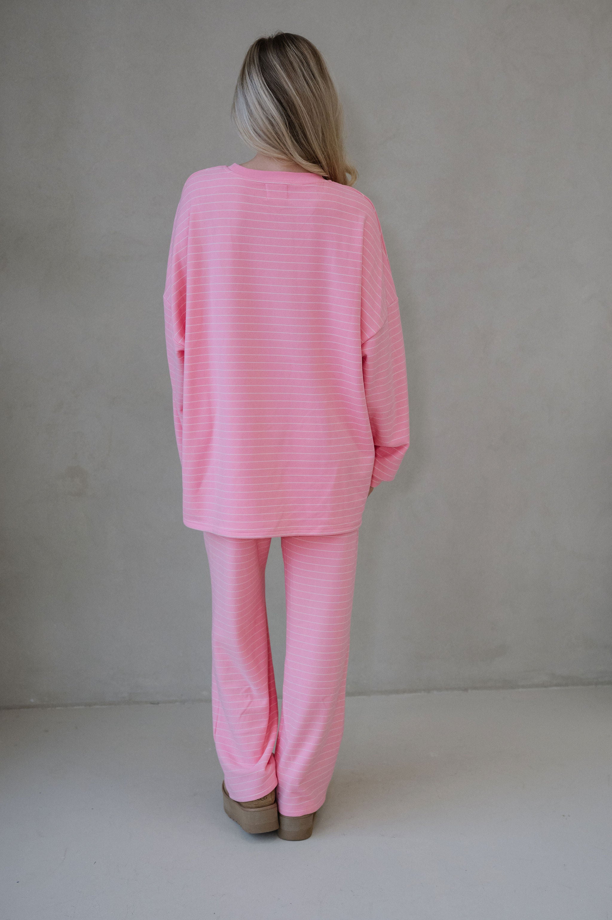 Hattie Striped Pants-Pink