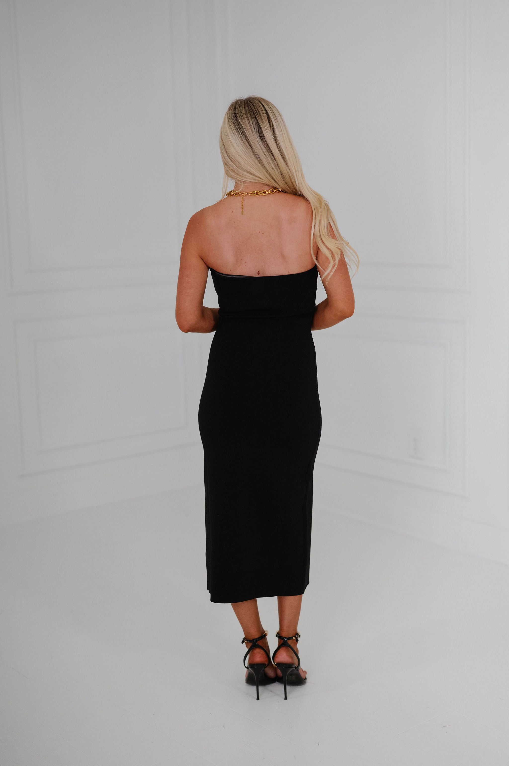 Celeste Midi Dress-Black