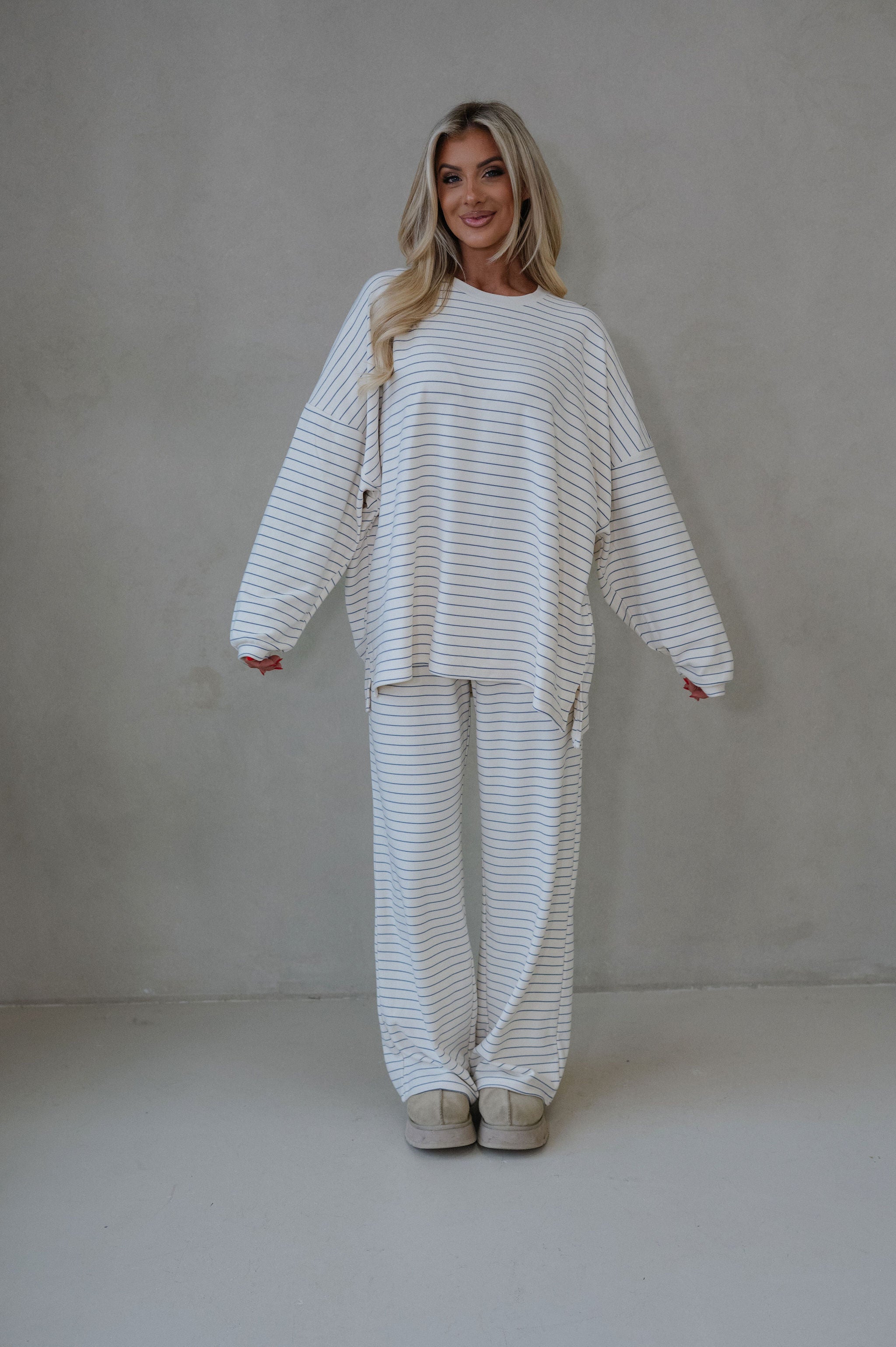 Hattie Striped Pants-Ivory