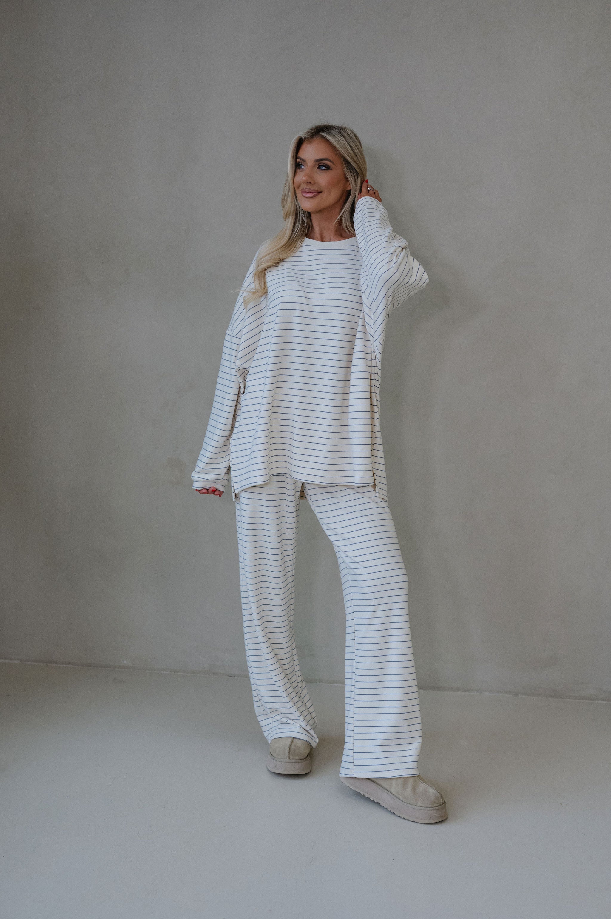 Hattie Striped Pants-Ivory
