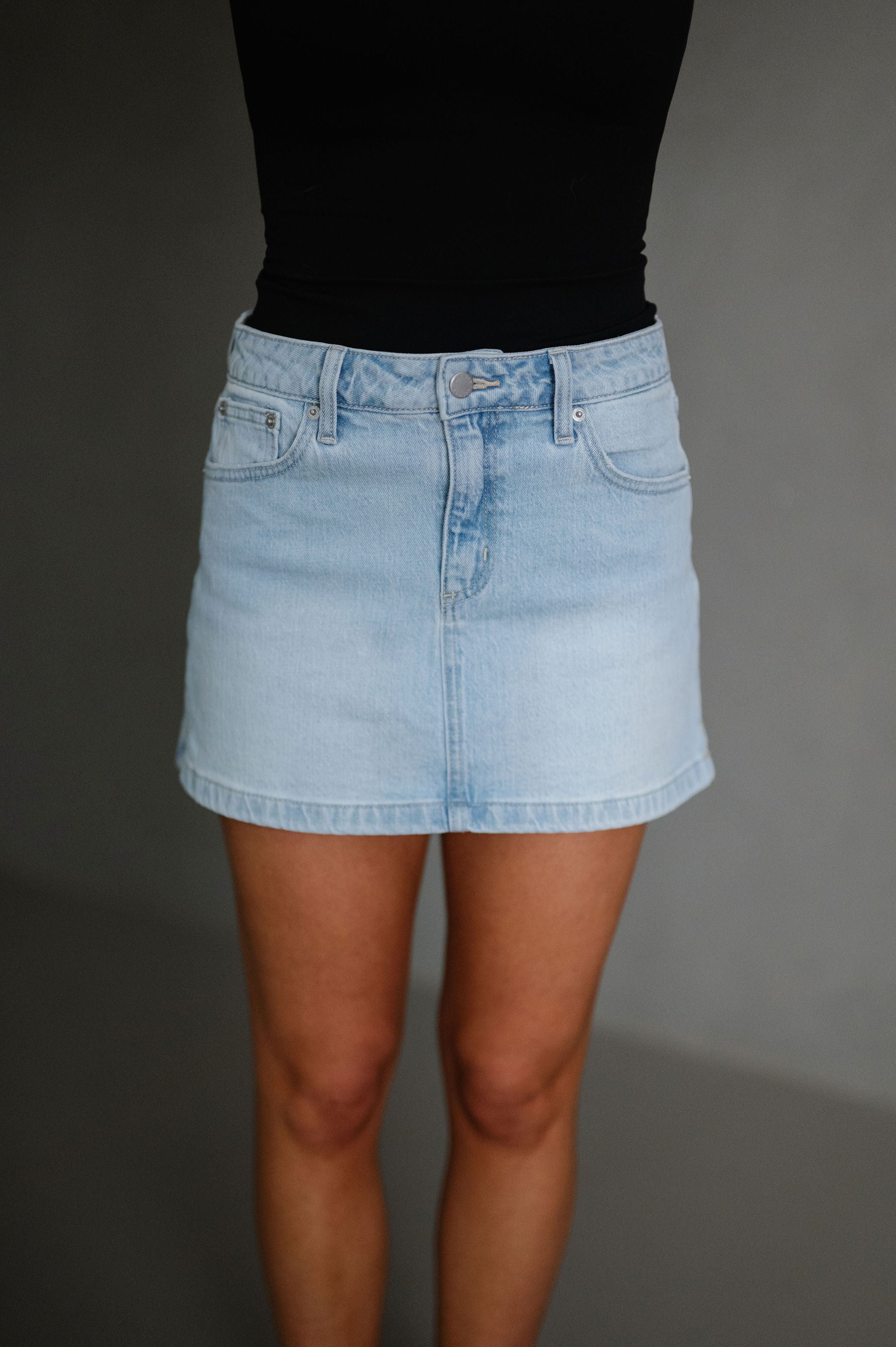 Montana Mini Skirt-Light Wash