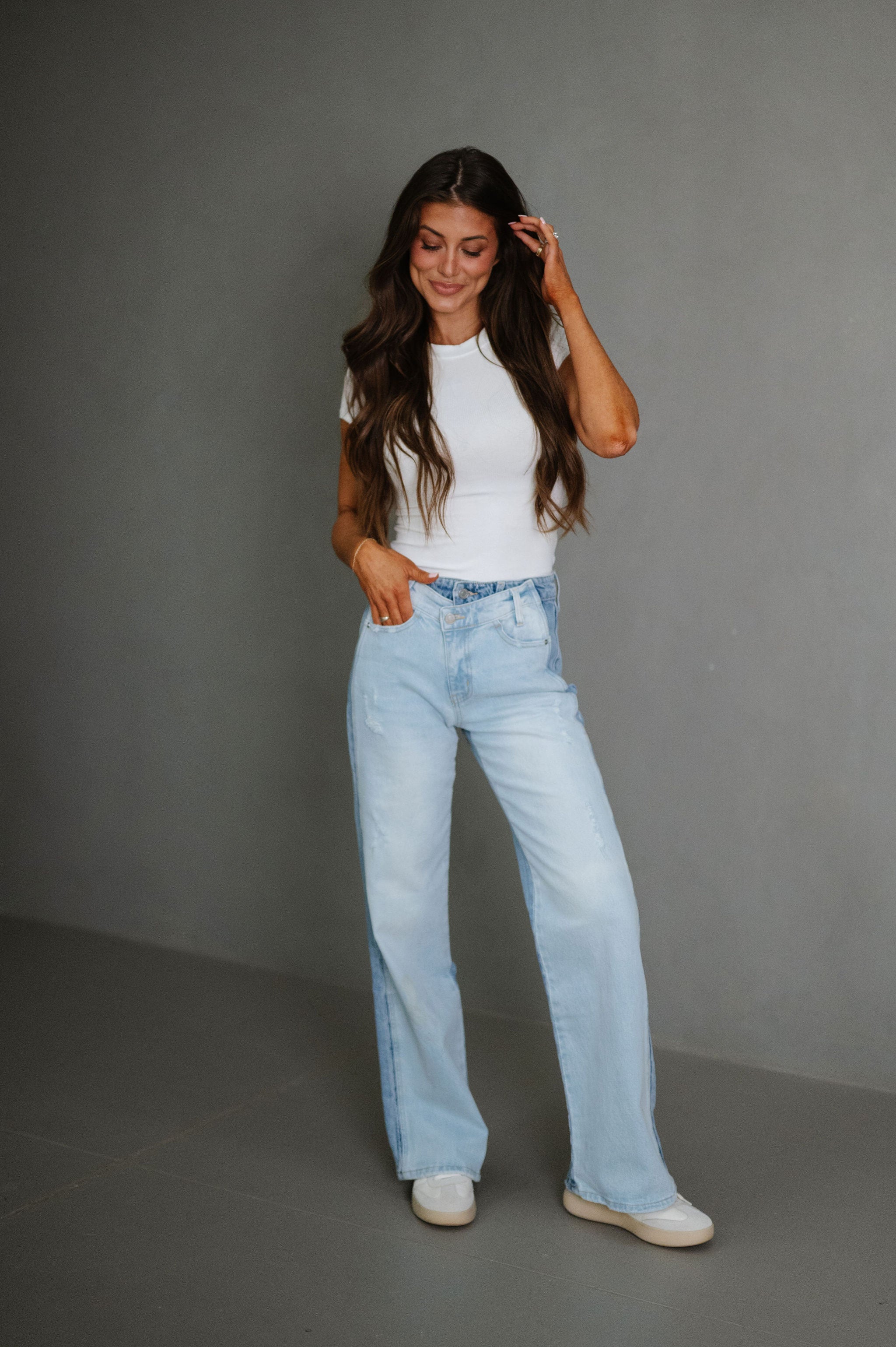 High Rise Wide Flare Jeans-Medium/Light