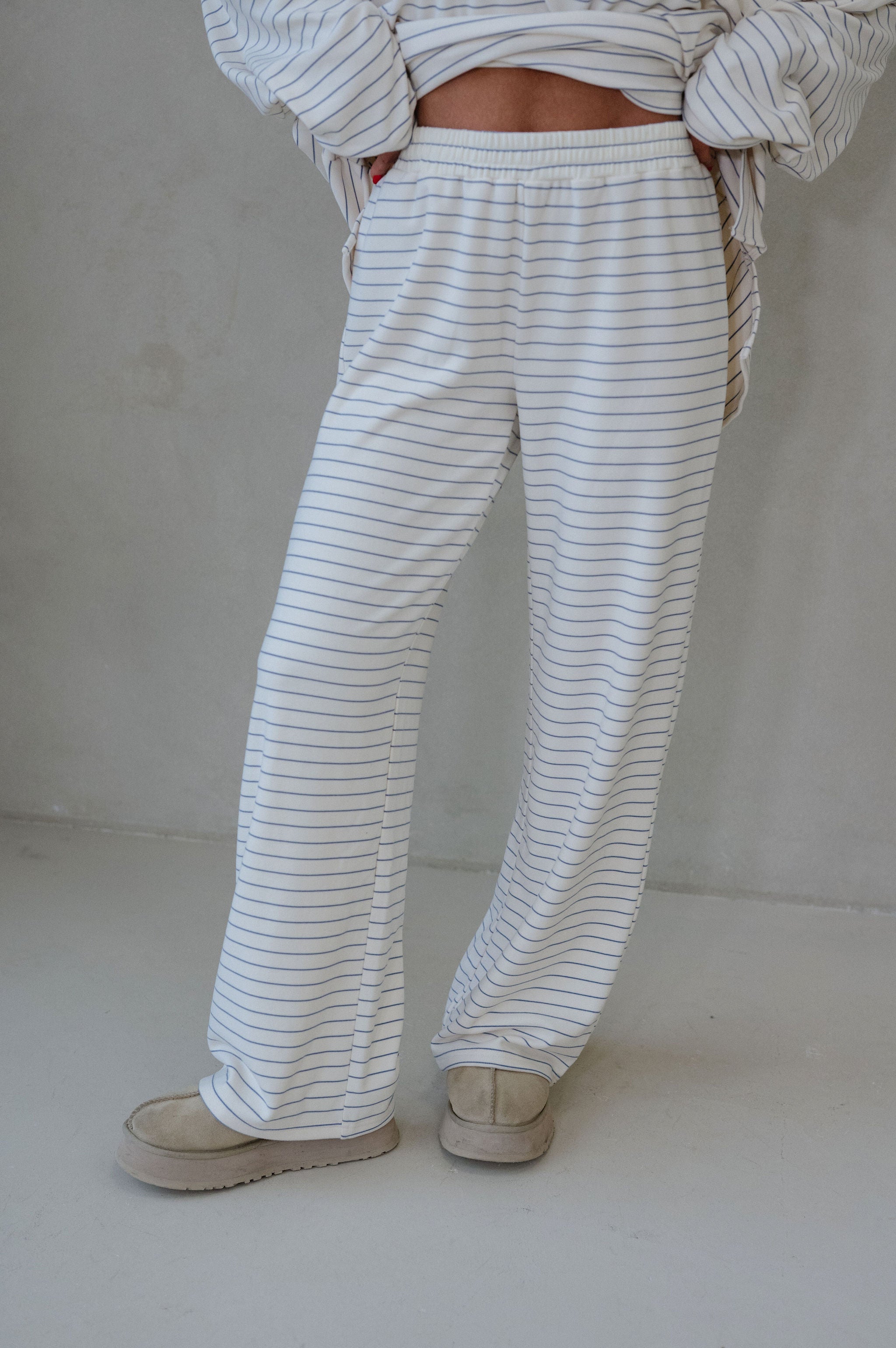 Hattie Striped Pants-Ivory
