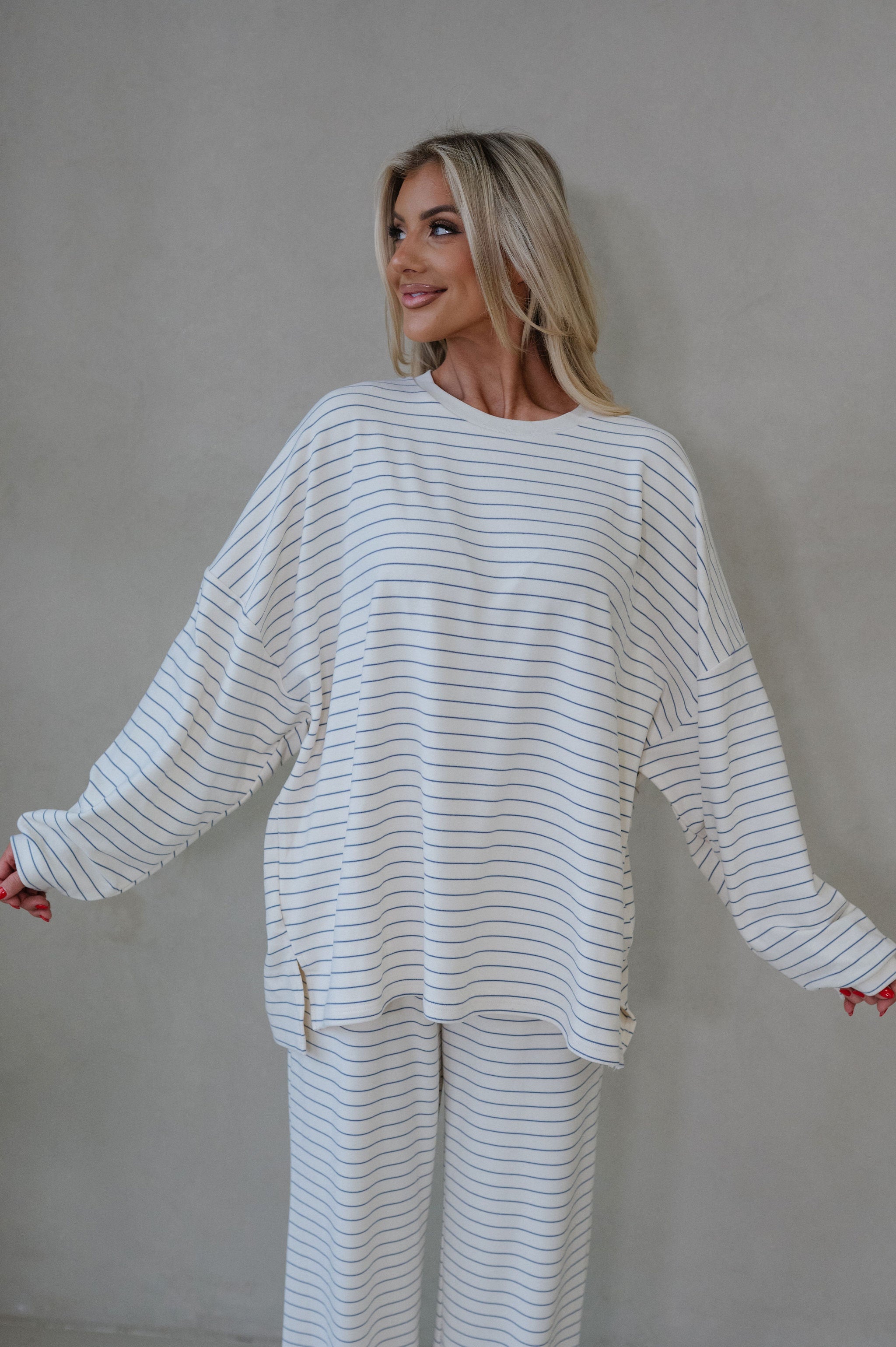 Laurel Striped Top-Ivory