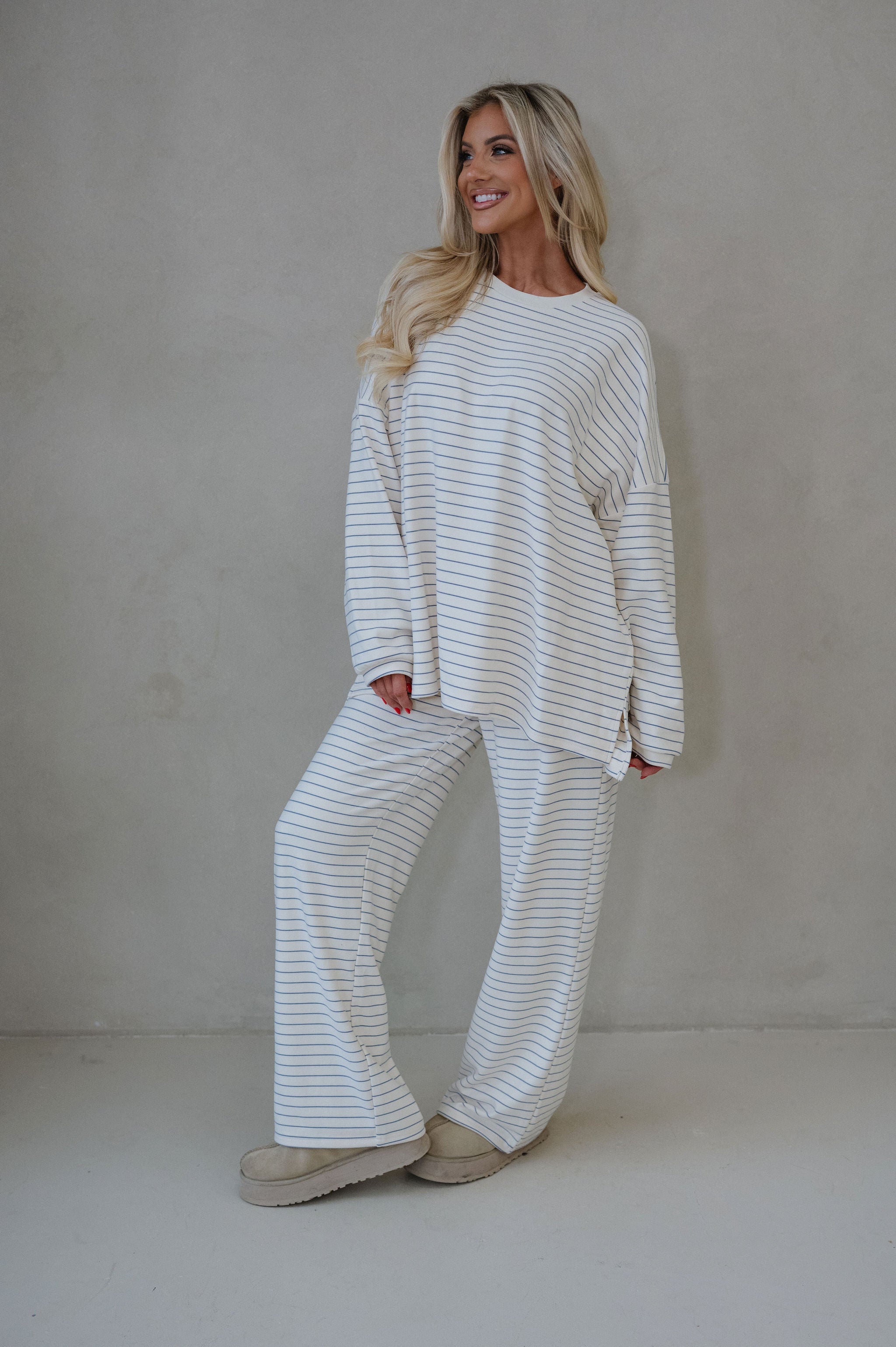Hattie Striped Pants-Ivory