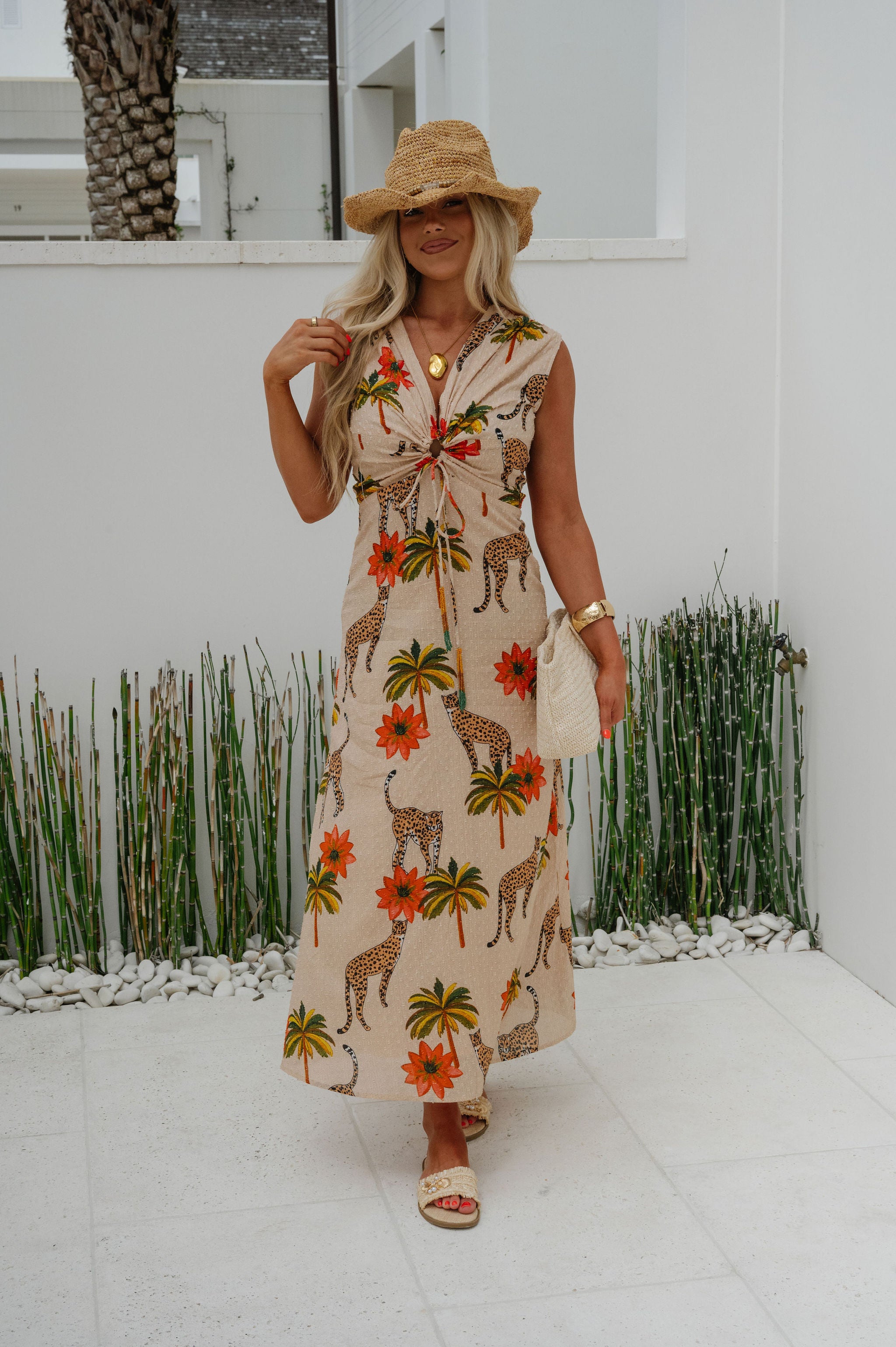 Sleeveless Cheetah Print Dress