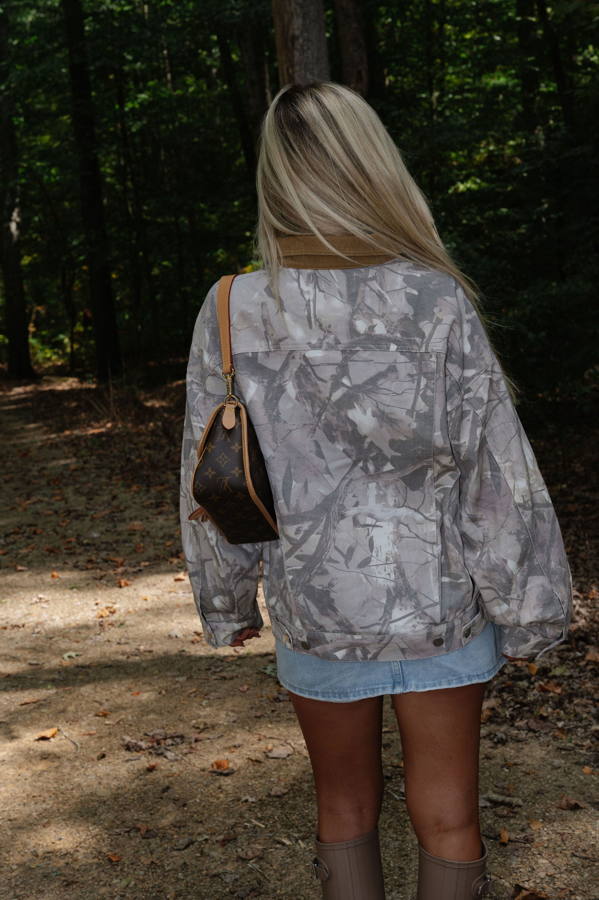 Woodland Camo Jacket-Light Wash