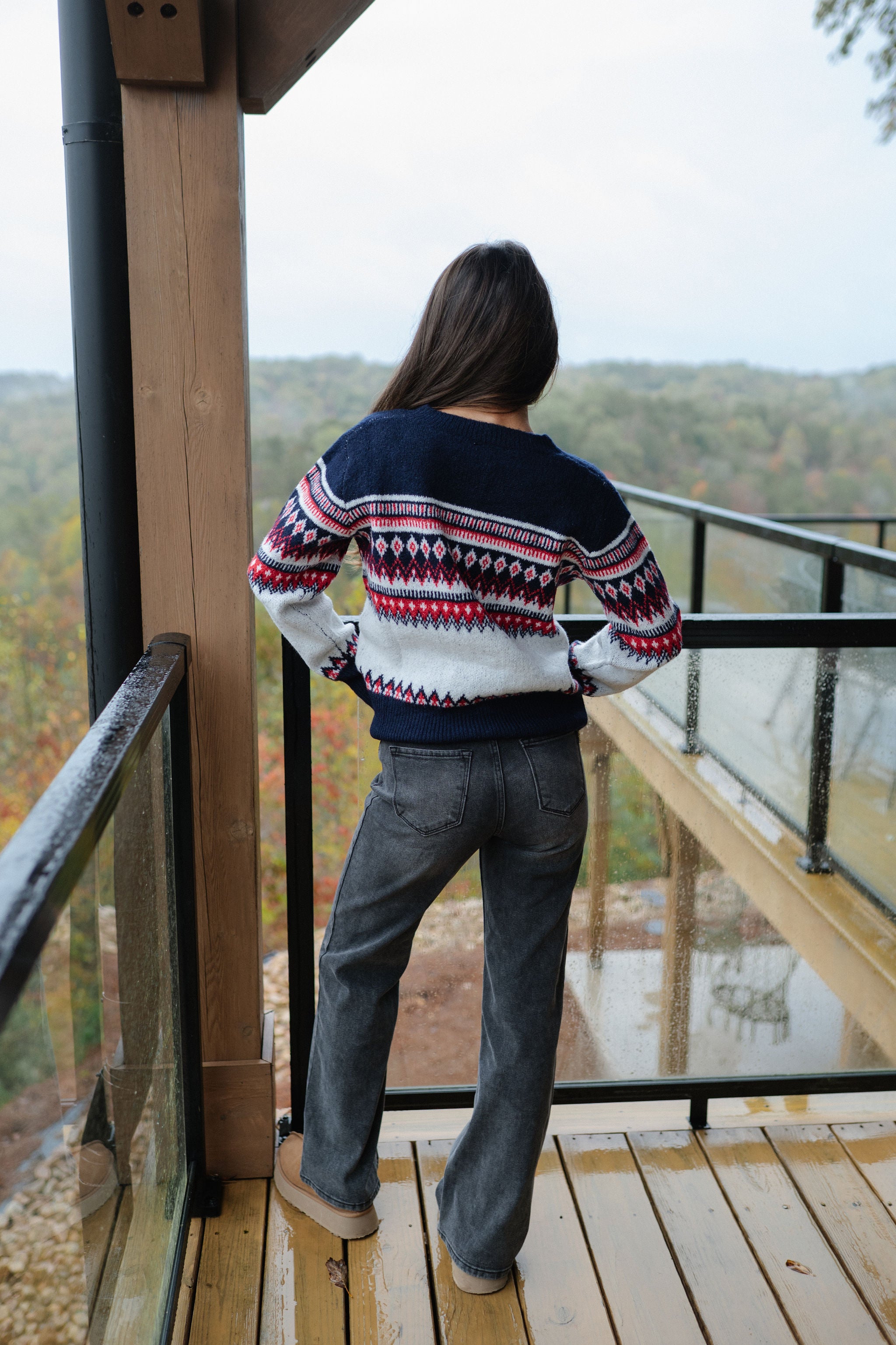 Astrid Nordic Cardigan-White Multi