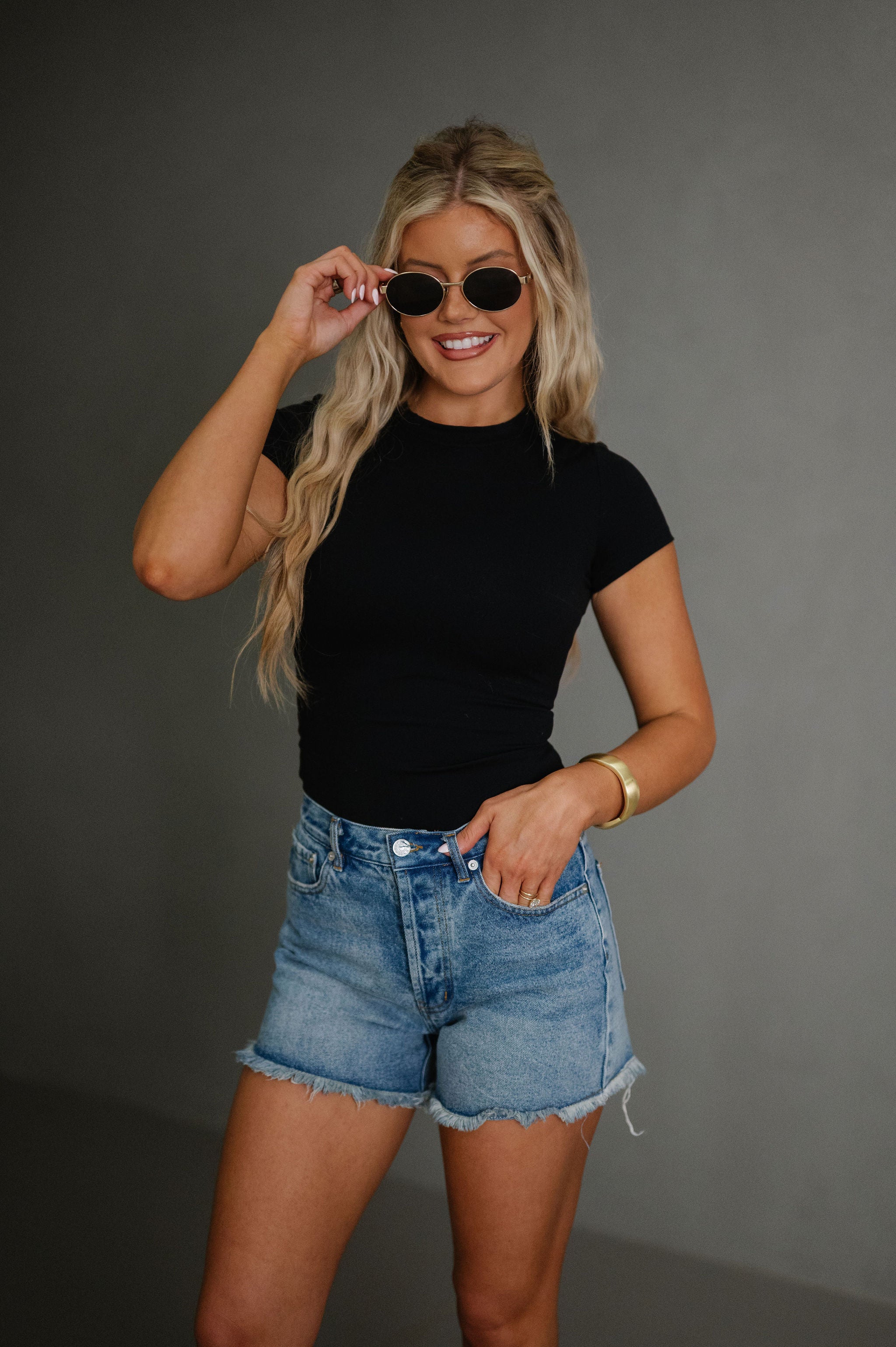 Reagan Frayed Denim Shorts