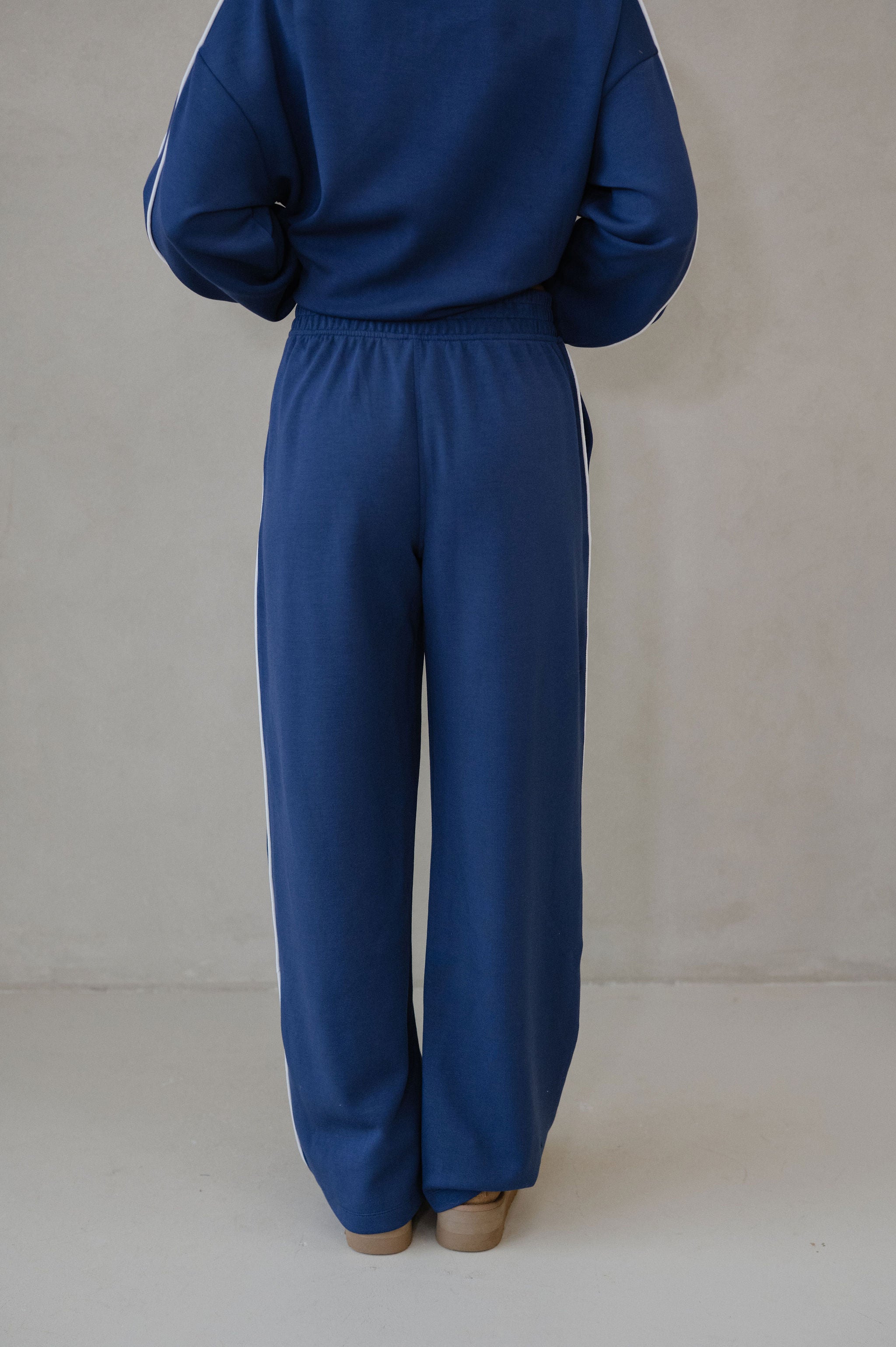 Piper Scuba Pants Set-Navy/Cream